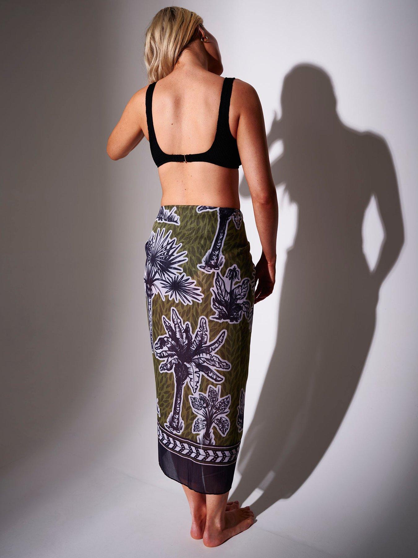 Image 2 of 2 of South Beach Printed Palm Tree Sarong - Multi