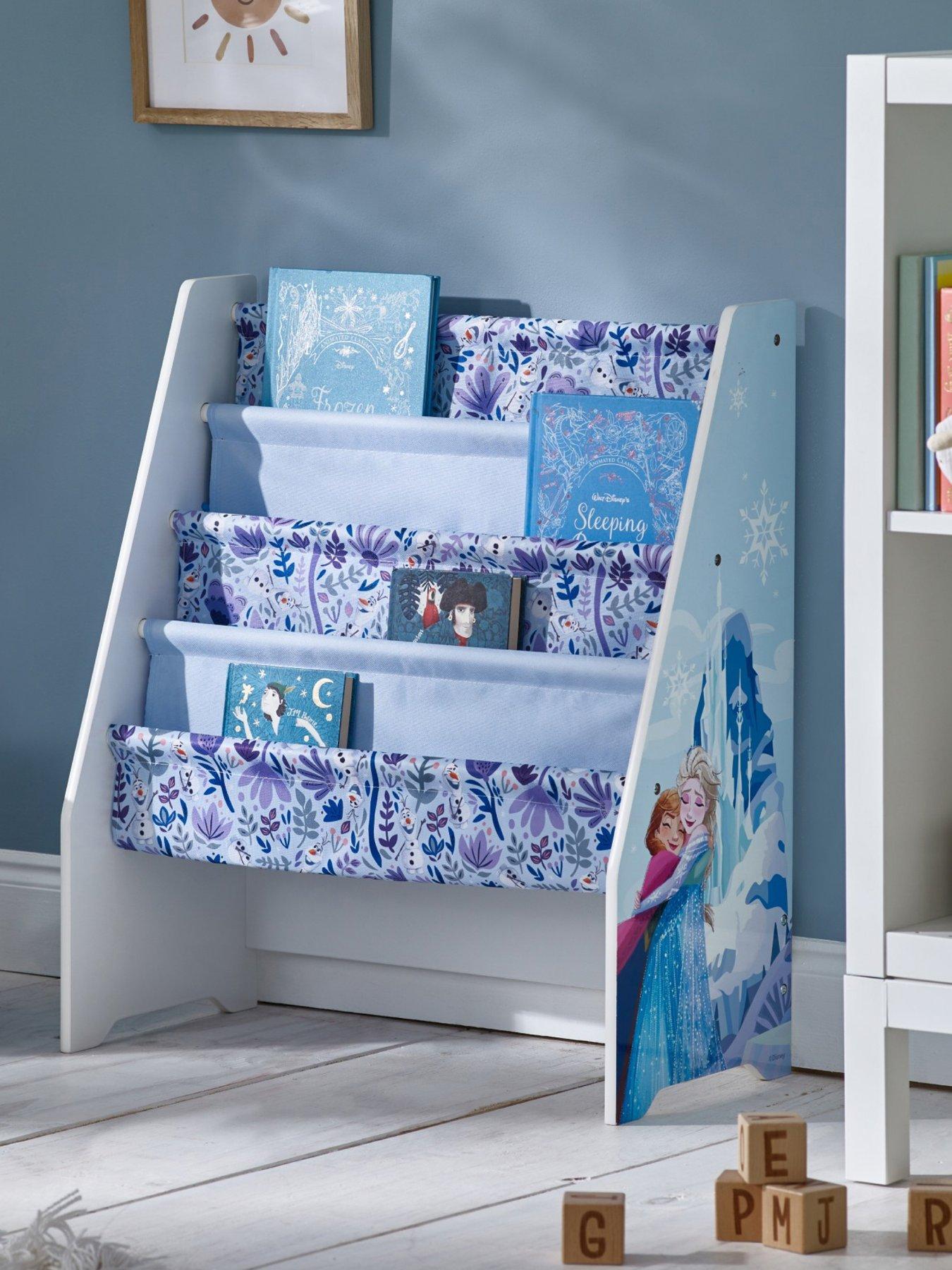 Disney Frozen Wooden Book Rack - Easy Assembly Kids' Bookshelf - Durable Organizer for Children's Books - Ideal for Bedrooms  &  Playrooms