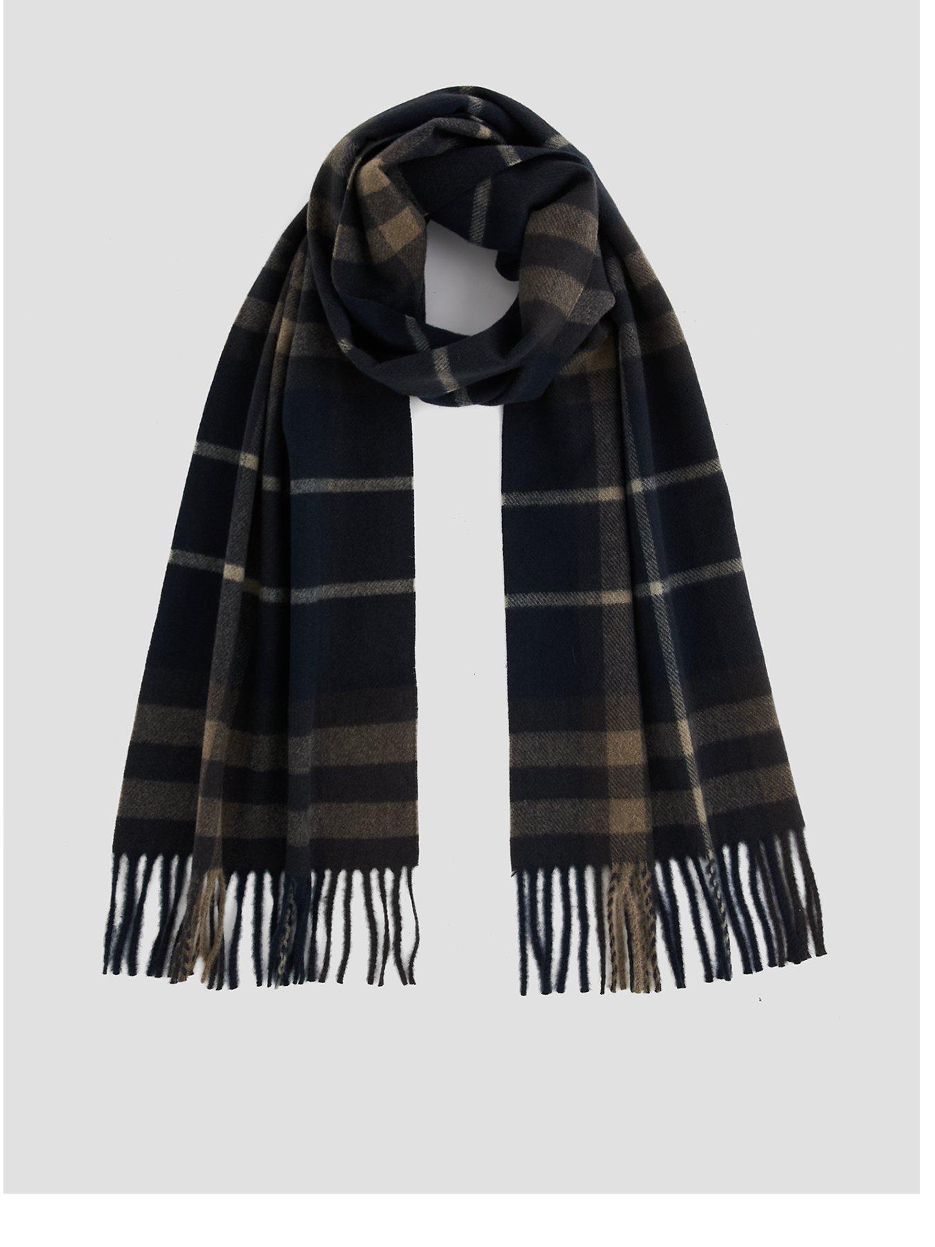 front image of mango-oxford-scarf-navy