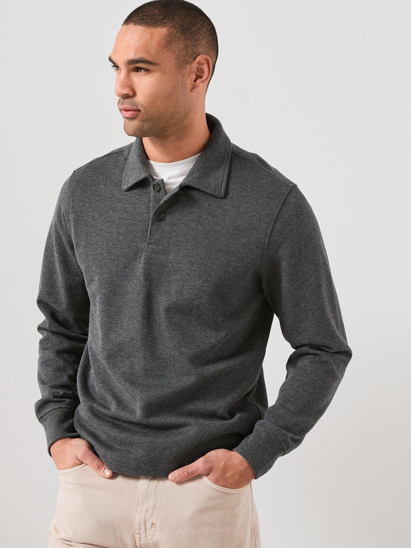 Mango Shangaip Polo Sweatshirt - Dark Grey