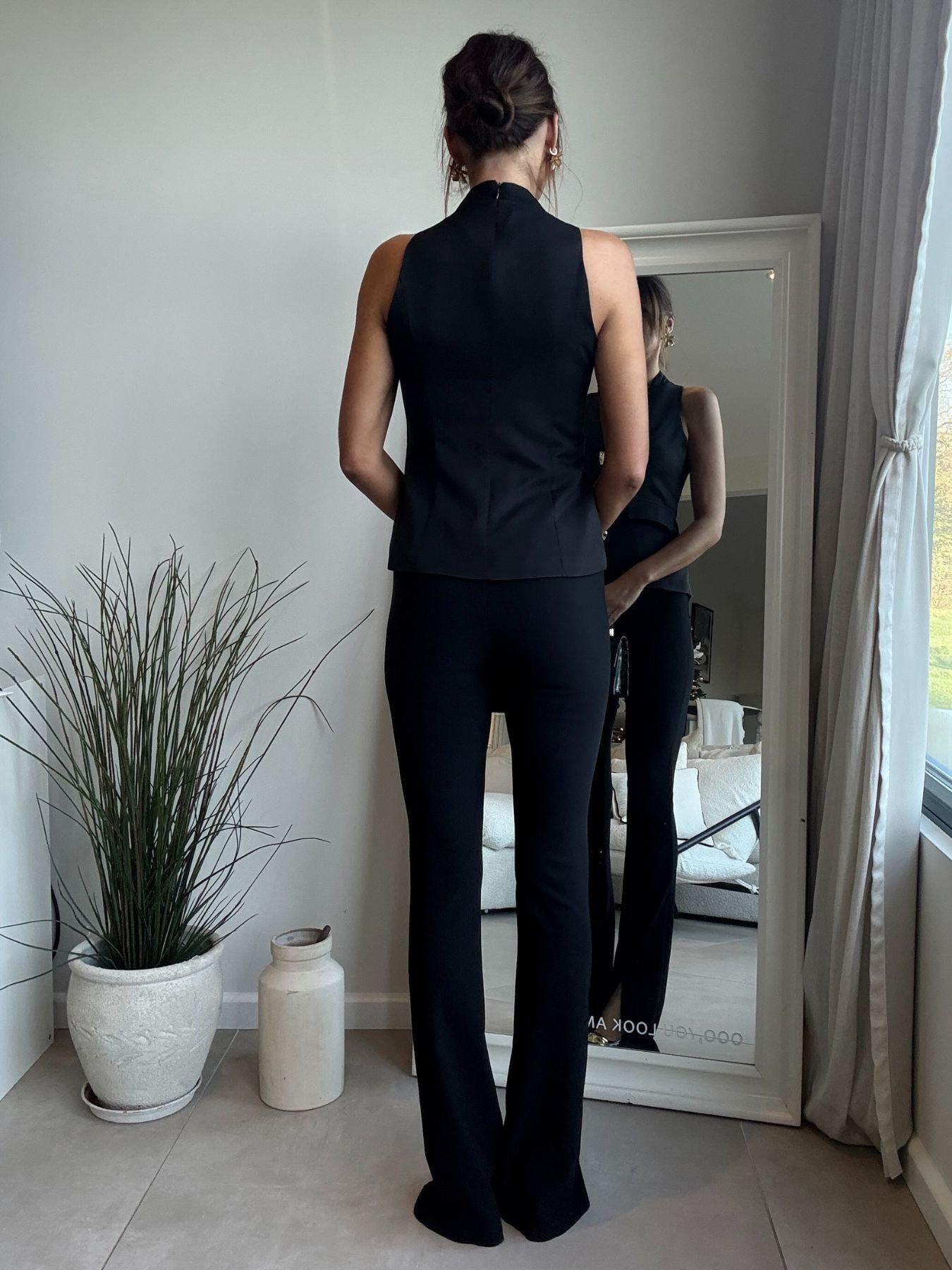 Image 2 of 4 of Style Cheat Button Waistcoat - Black