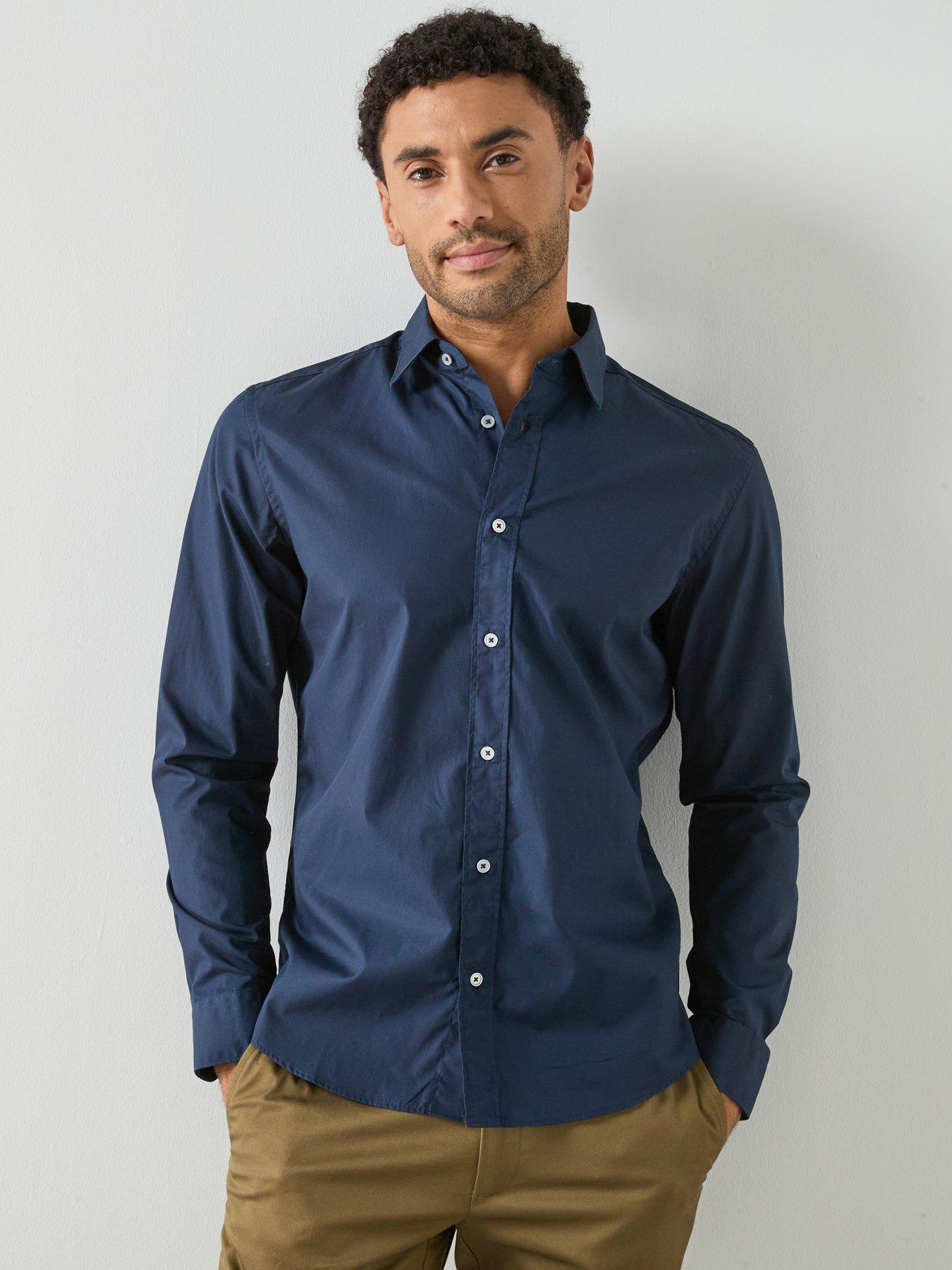 Mango Play Cotton Poplin Shirt - Navy