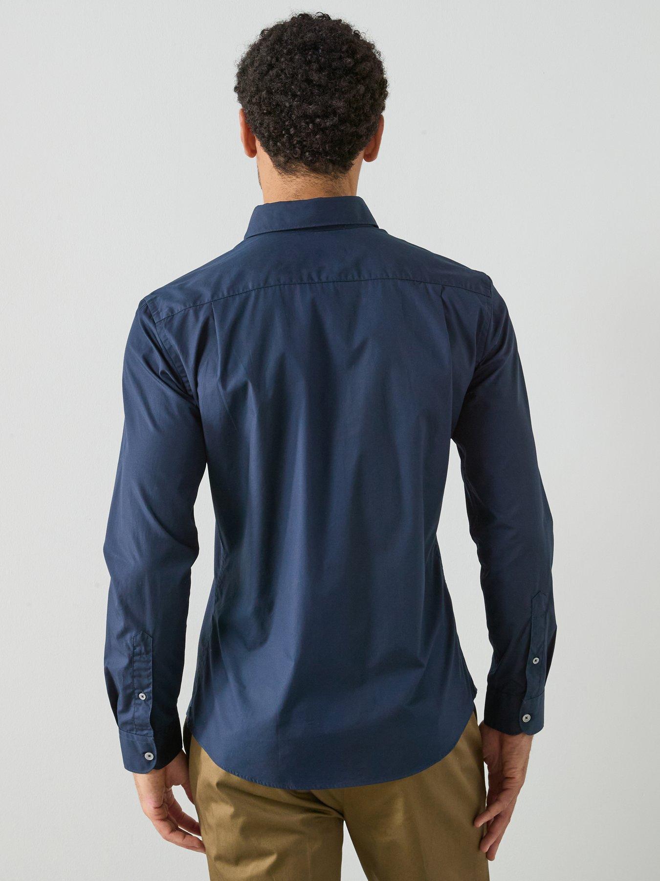 stillFront image of mango-play-cotton-poplin-shirt-navy