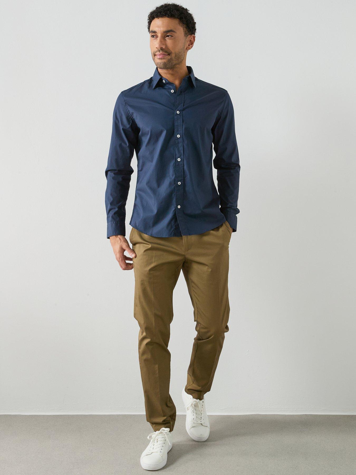  image of mango-play-cotton-poplin-shirt-navy