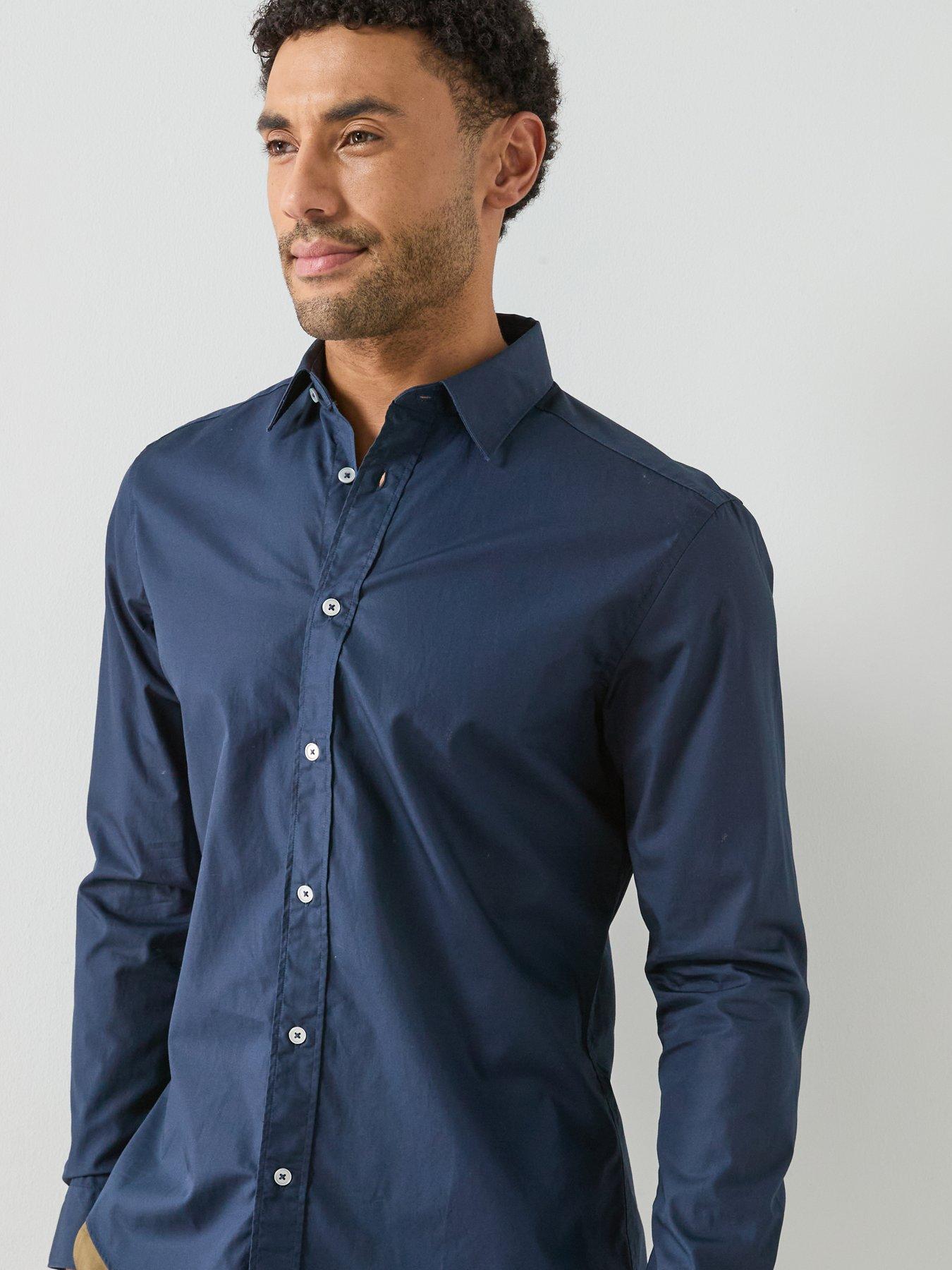  image of mango-play-cotton-poplin-shirt-navy