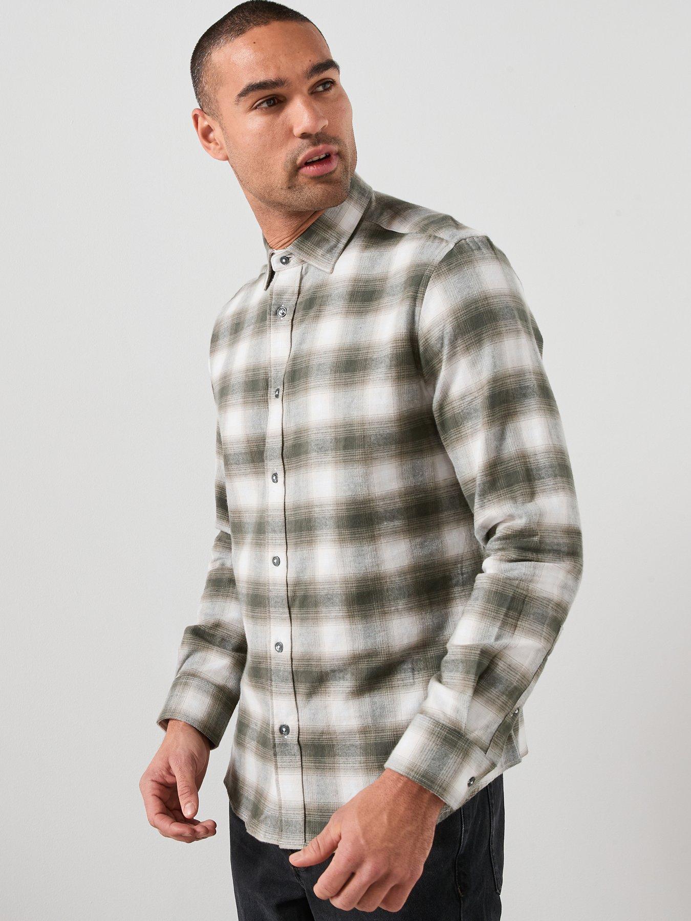mango-pierre-checked-shirt-dark-green