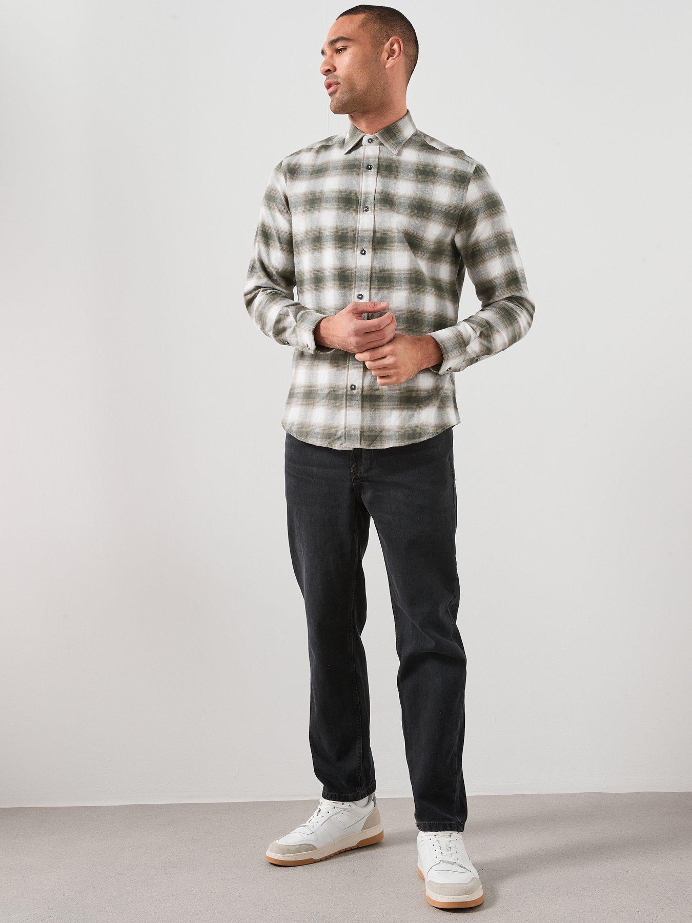Image 3 of 6 of Mango Pierre Checked Shirt - Dark Green