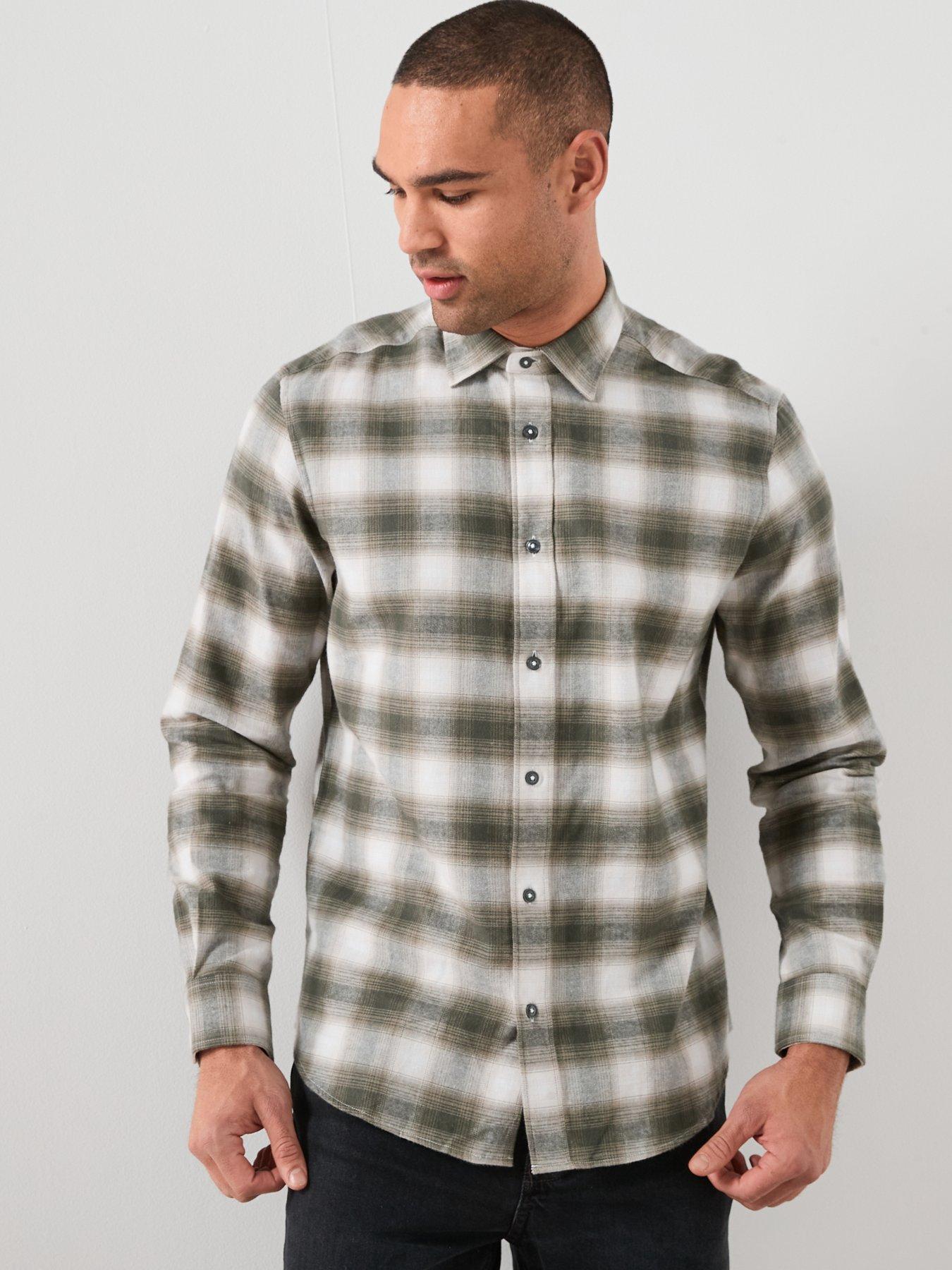 Image 6 of 6 of Mango Pierre Checked Shirt - Dark Green