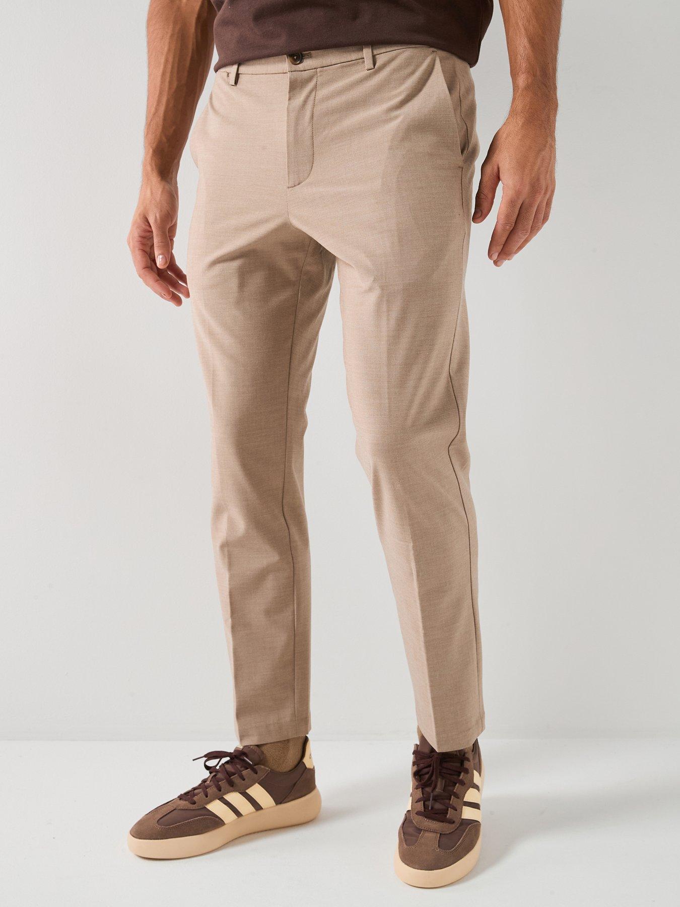 Image 1 of 6 of Mango Bologna Stretch Slim Trousers - Beige