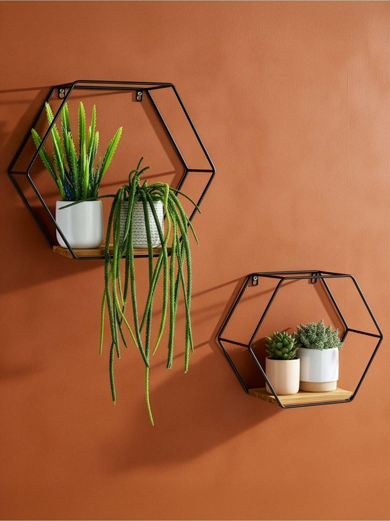 The Very Collection Set Of 2 Hexagon Wall Shelf