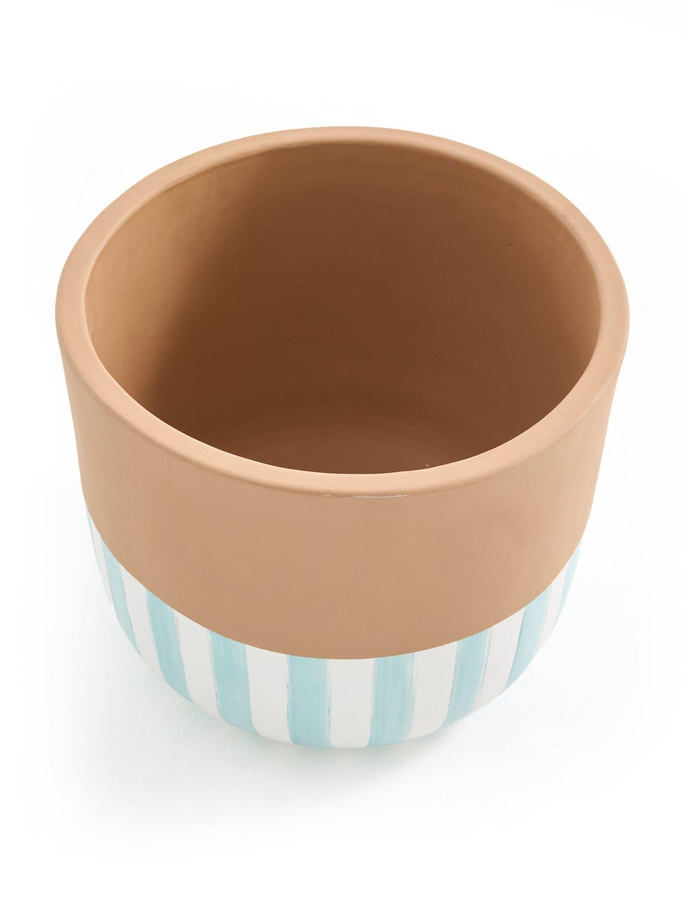  image of the-very-collection-stripe-planter-28cm--blue