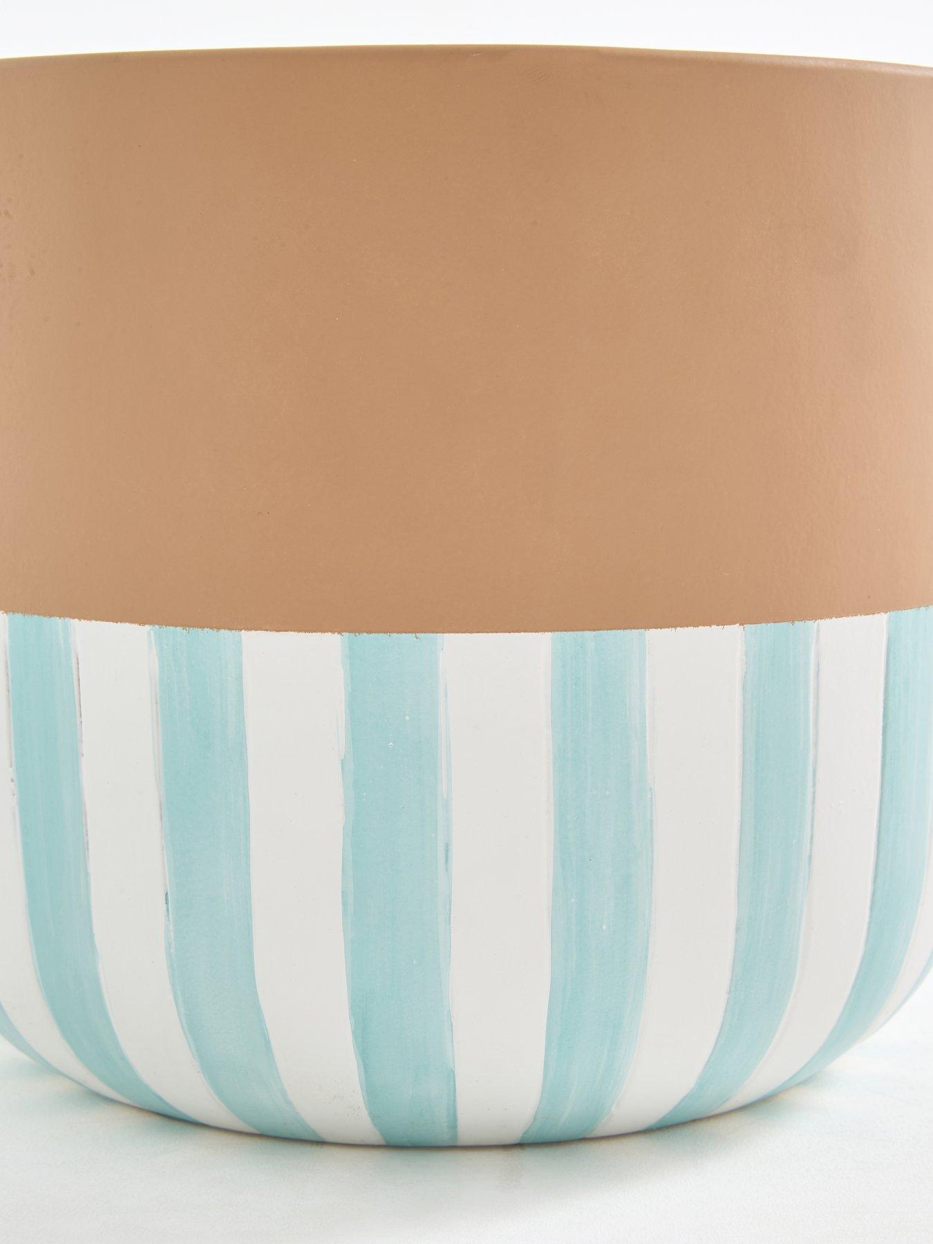 Image 4 of 5 of The Very Collection Stripe Planter 28cm- Blue