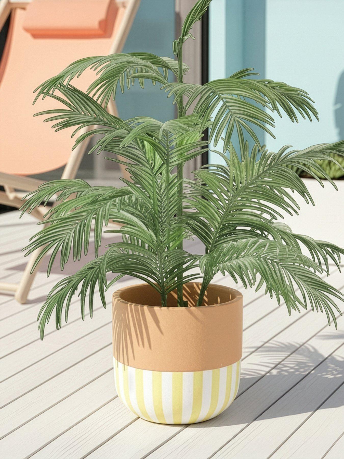 the-very-collection-stripe-planter-28cm--yellow