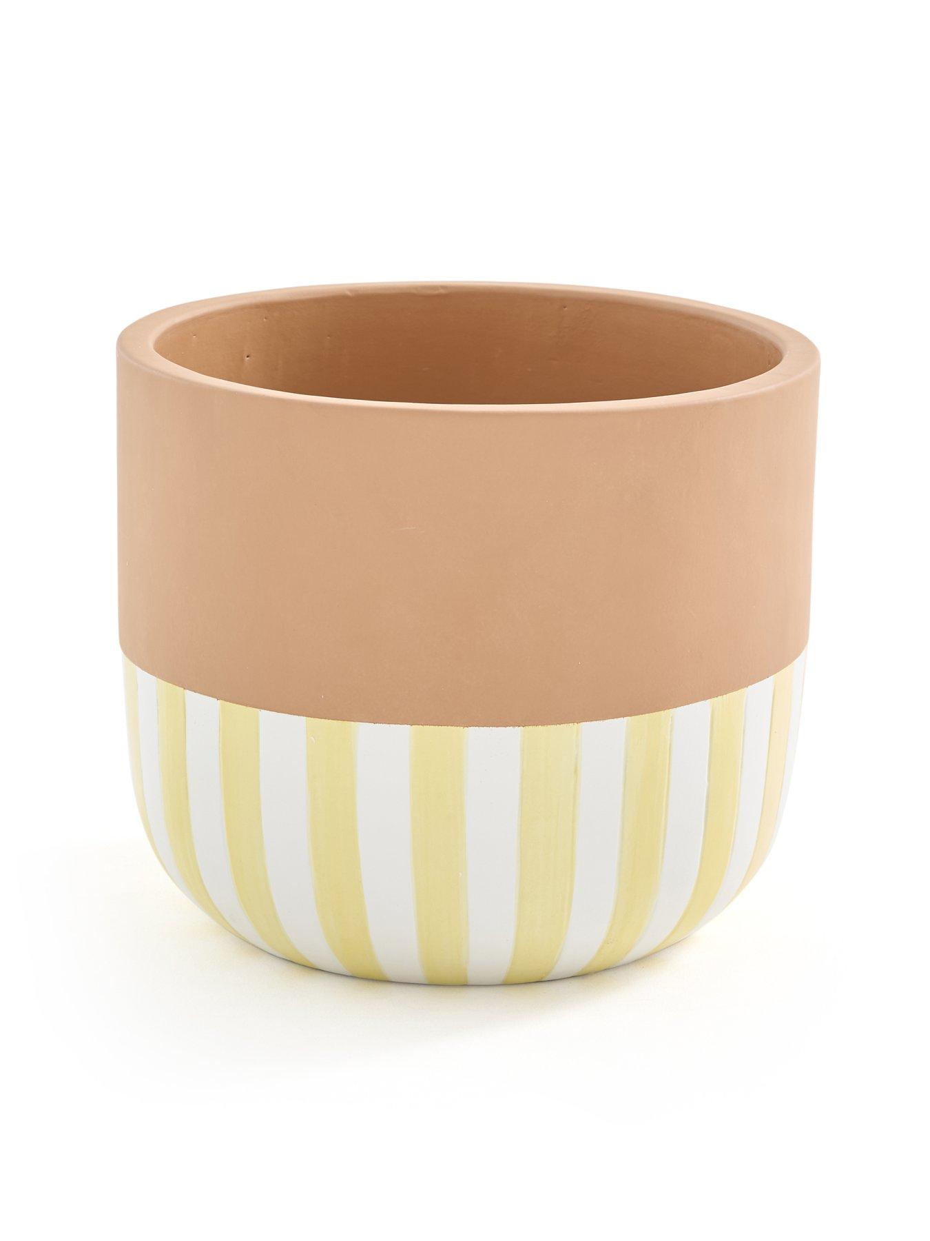 Image 2 of 5 of The Very Collection Stripe Planter 28cm- Yellow