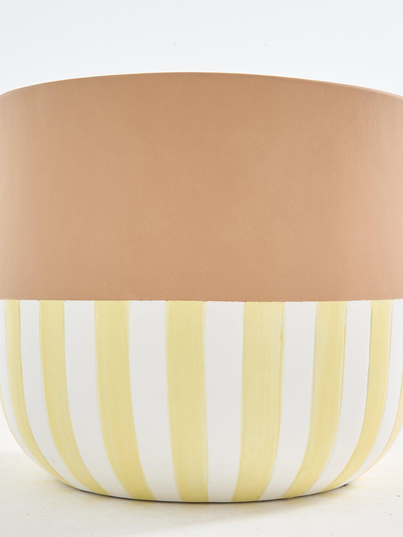 Image 4 of 5 of The Very Collection Stripe Planter 28cm- Yellow