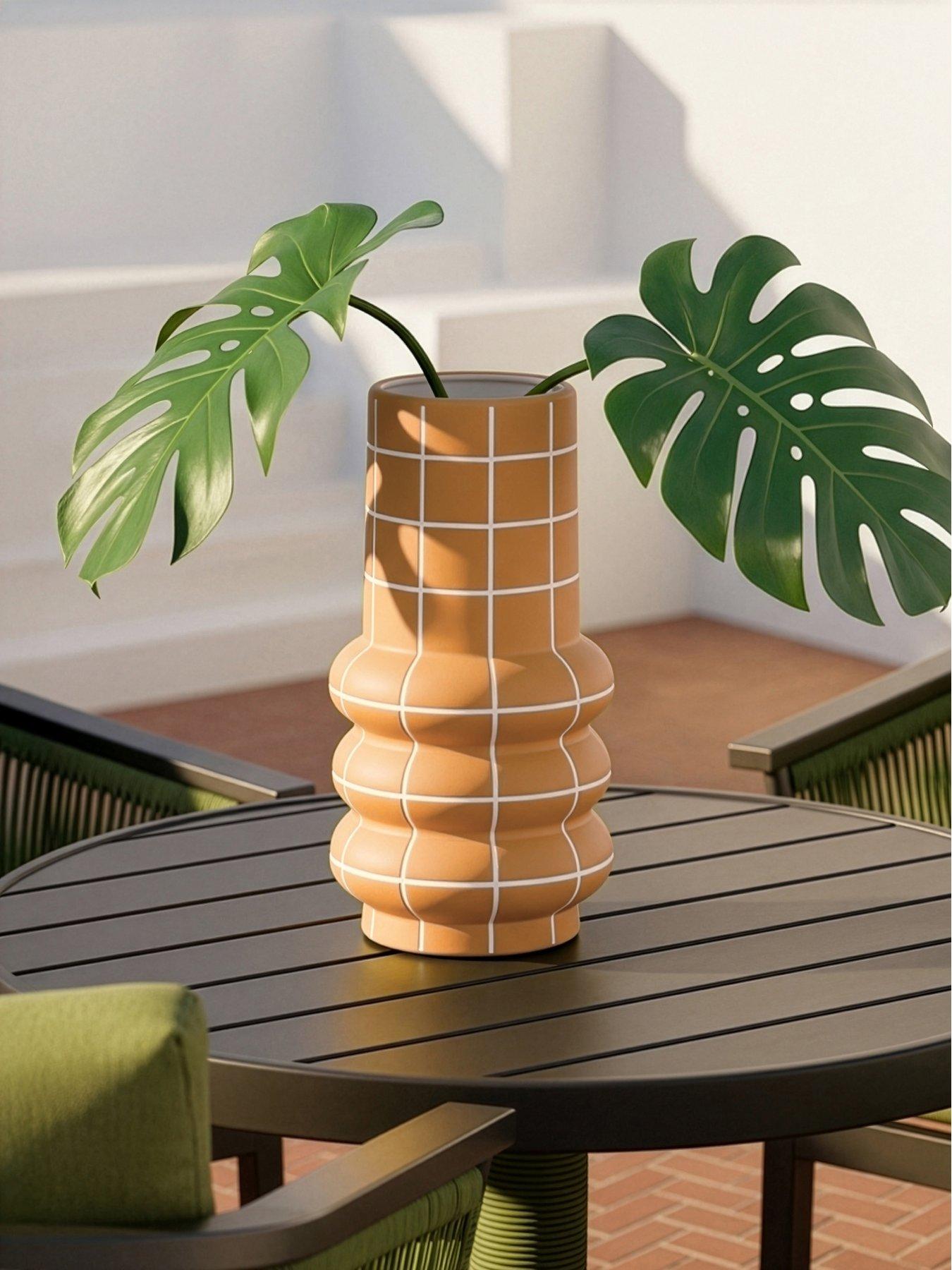 The Very Collection Donut Tiled Vase Planter Mustard