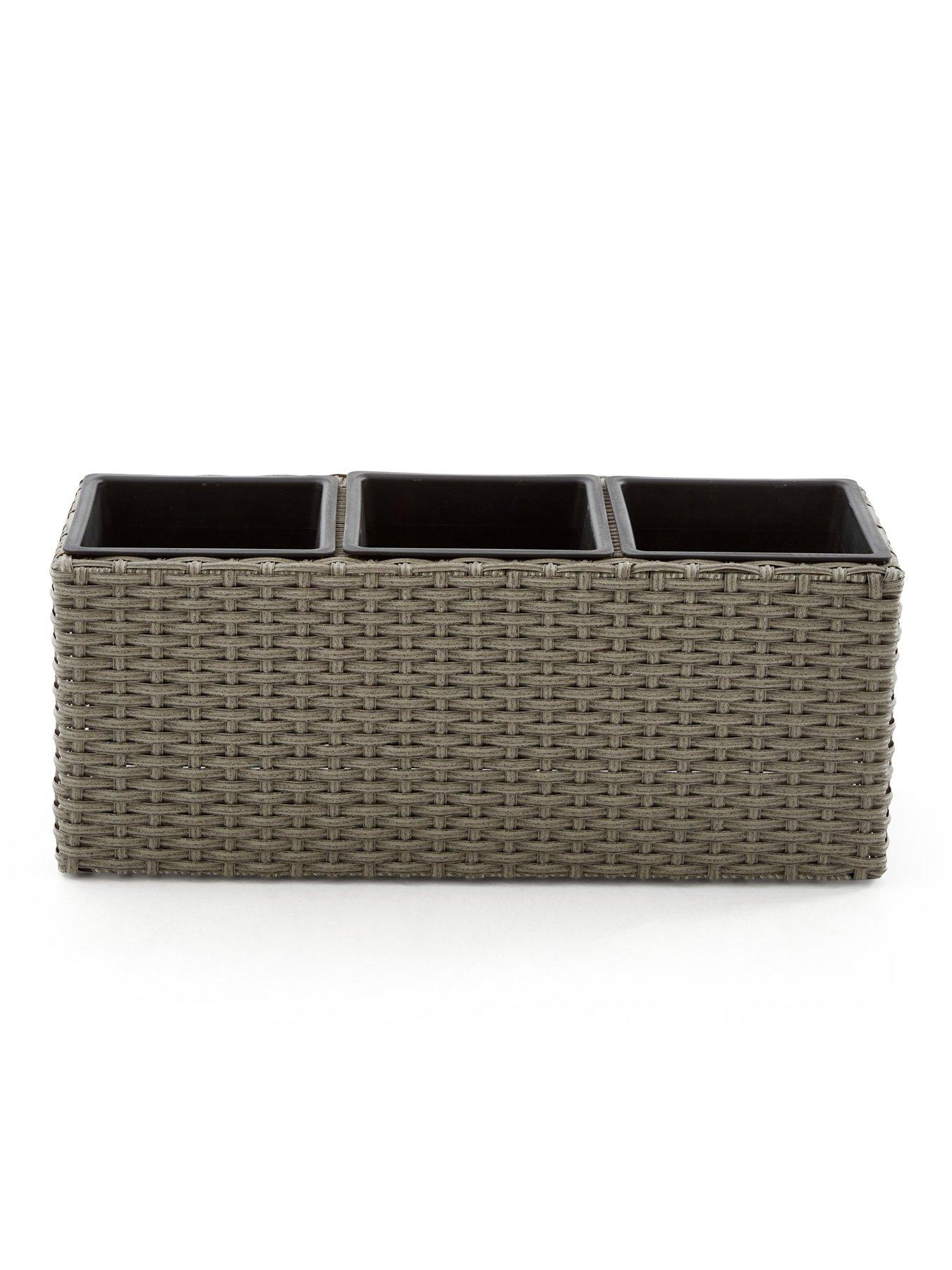 Image 3 of 6 of The Very Collection Antigua Trough Shape Rattan Planter