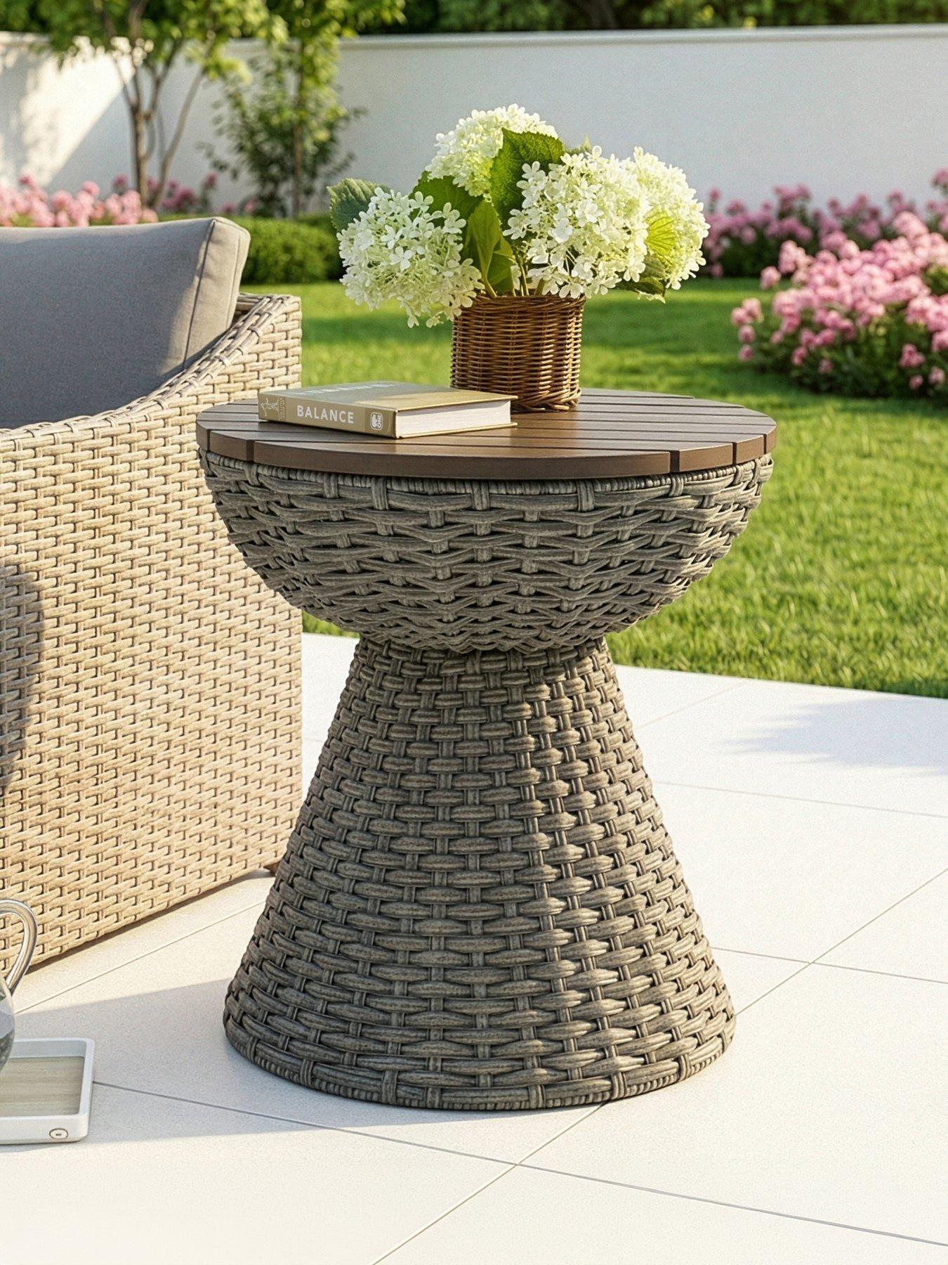 Image 1 of 5 of The Very Collection Antigua Rattan Side Table