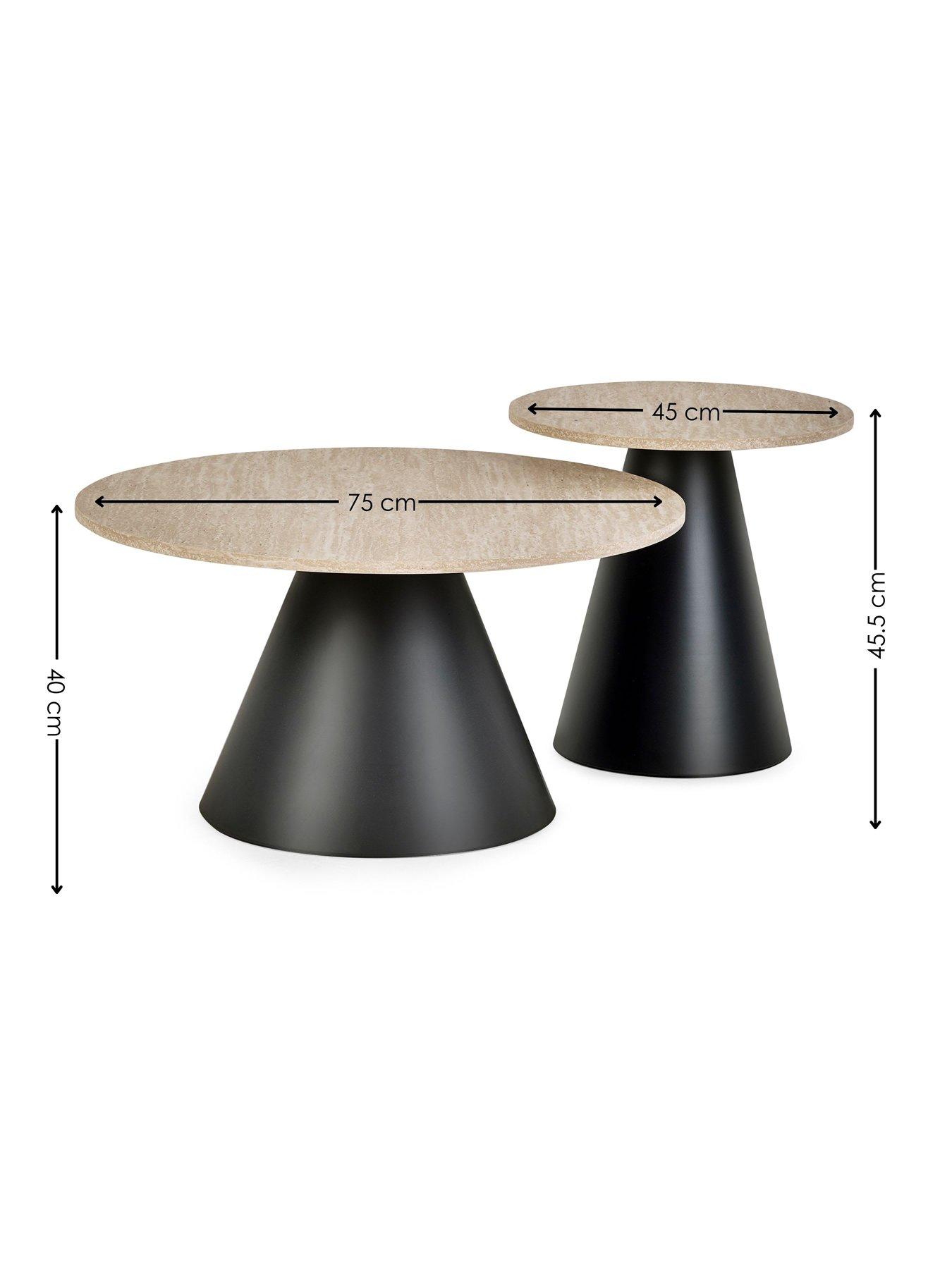 Image 6 of 6 of Julian Bowen Elgon Travertine Effect Coffee And Lamp Table Set