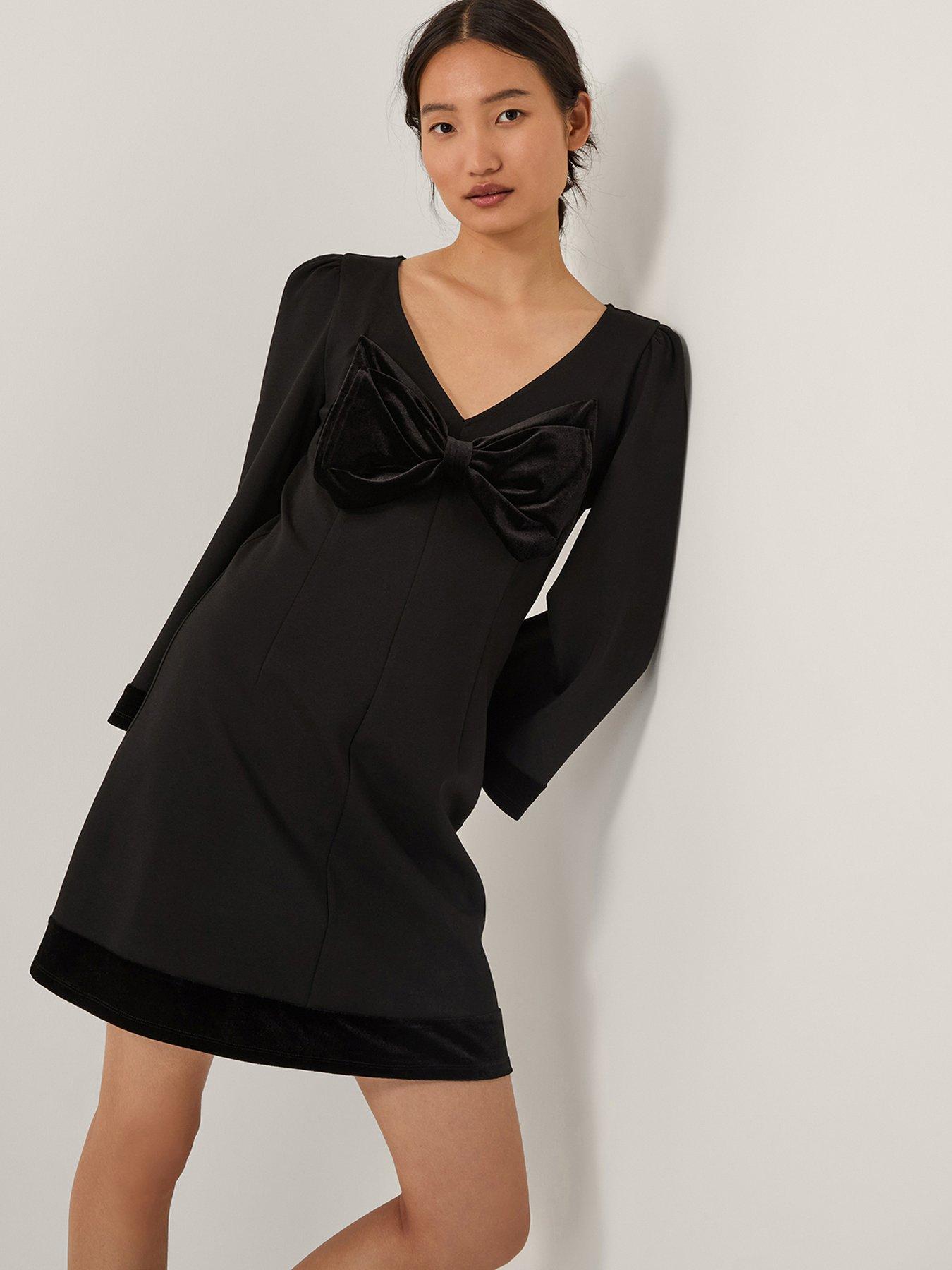monsoon-blair-bow-point-dress-black