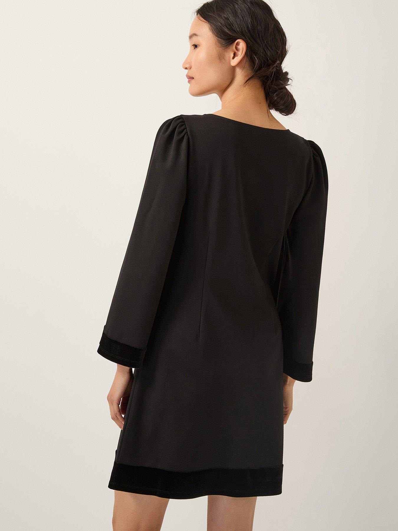  image of monsoon-blair-bow-point-dress-black