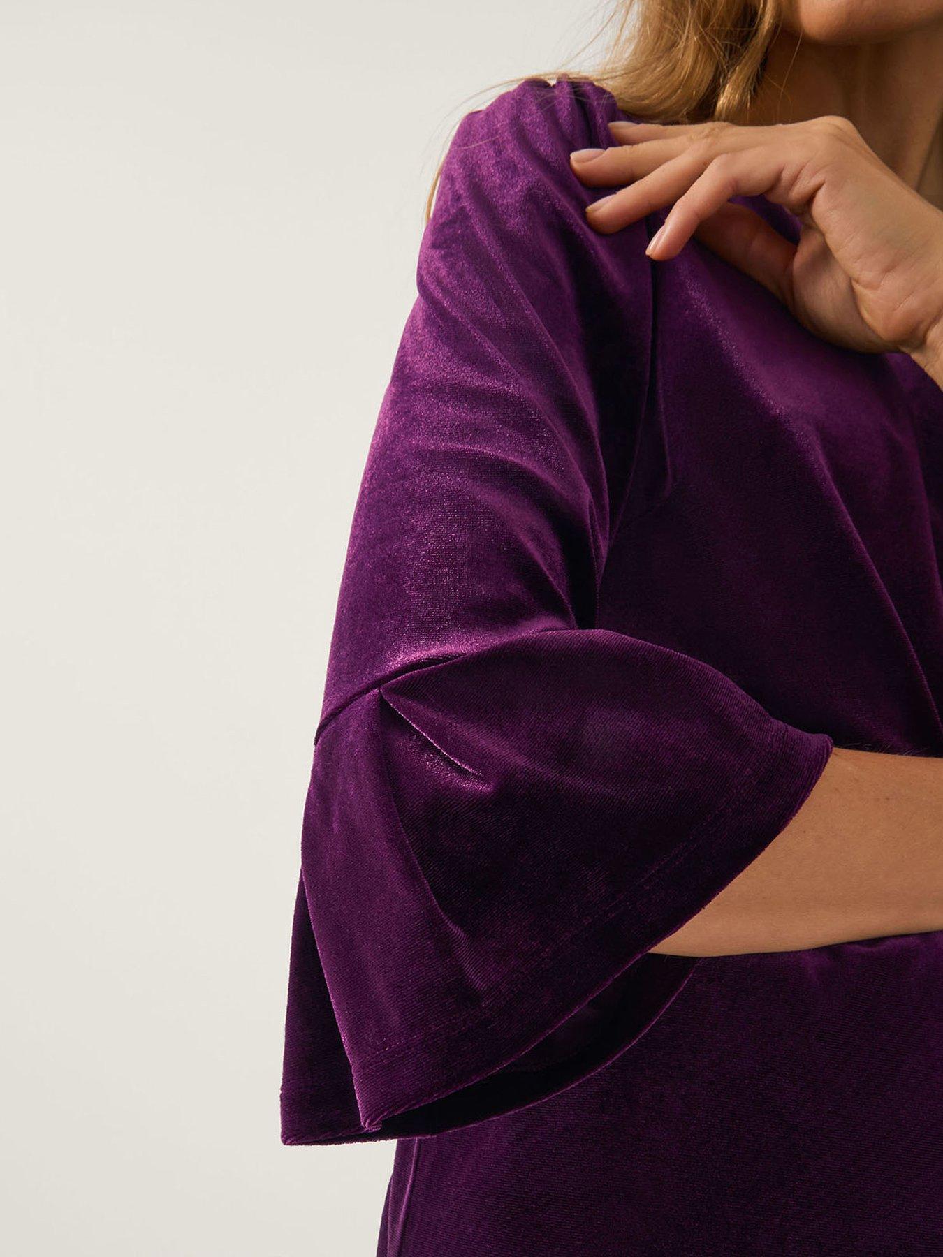  image of monsoon-valerie-velvet-top-red