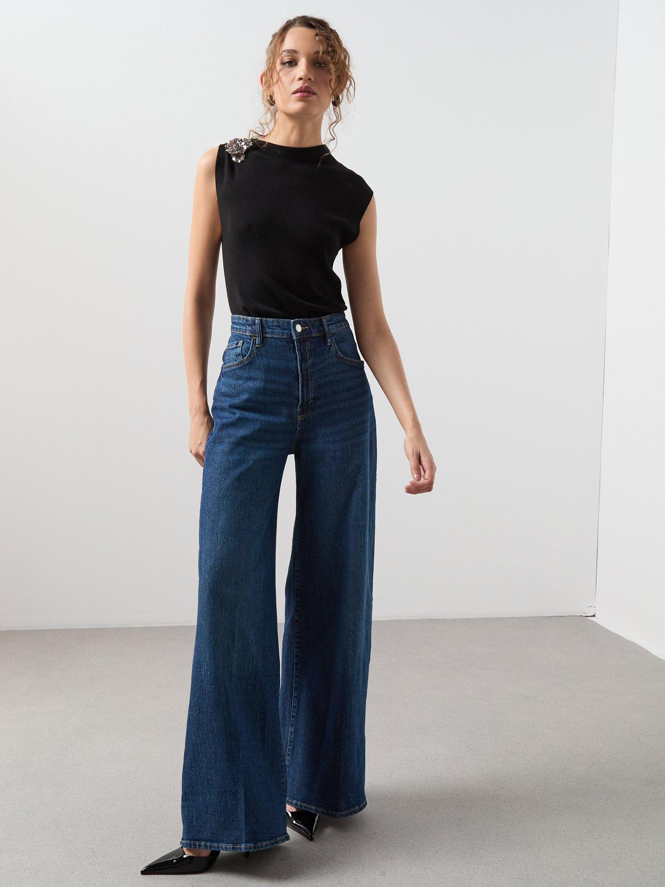  image of mango-embellished-sleeveless-top-black