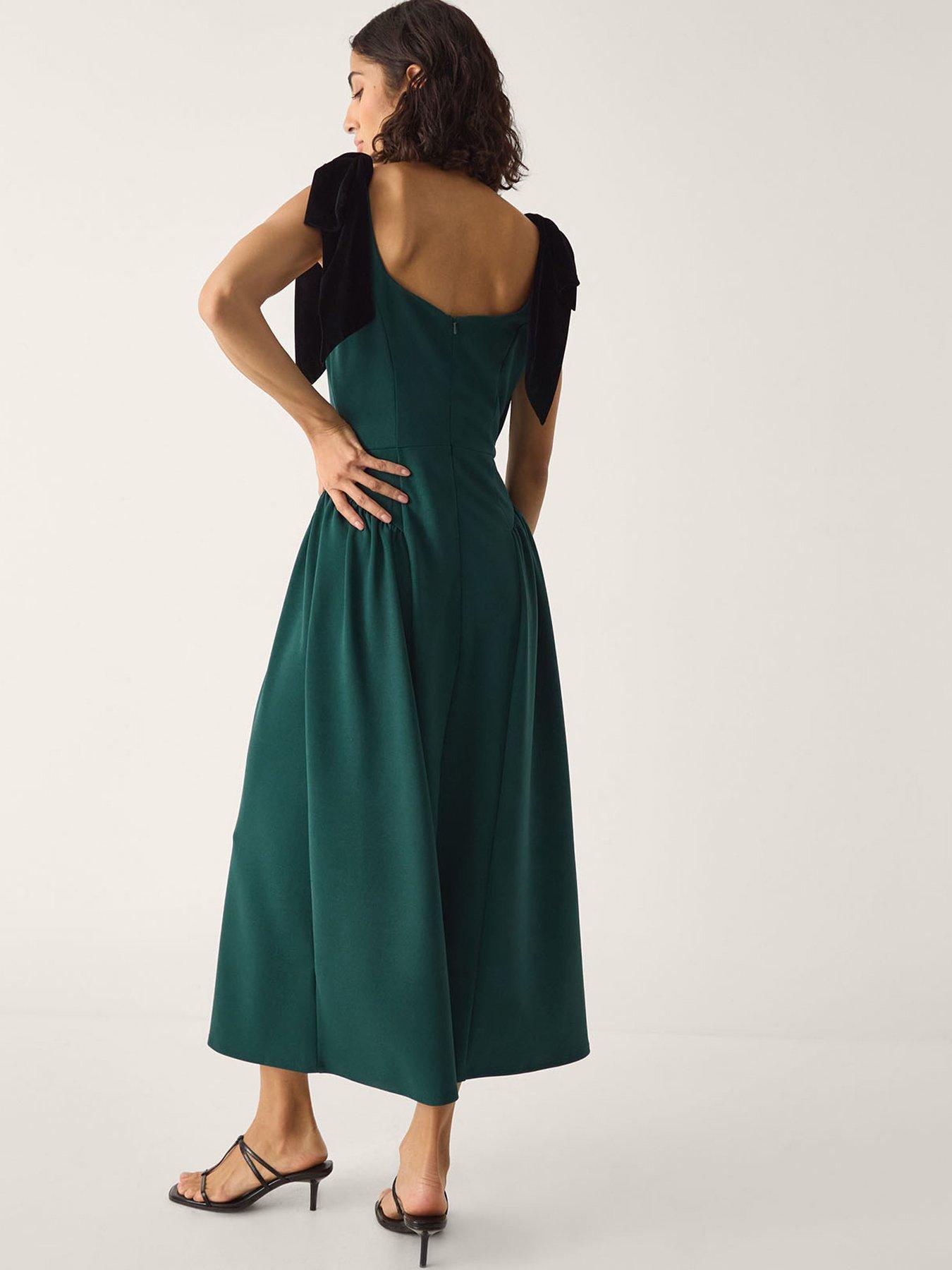 Image 2 of 5 of Monsoon Billi Bow Strap Jersey Dress - Green