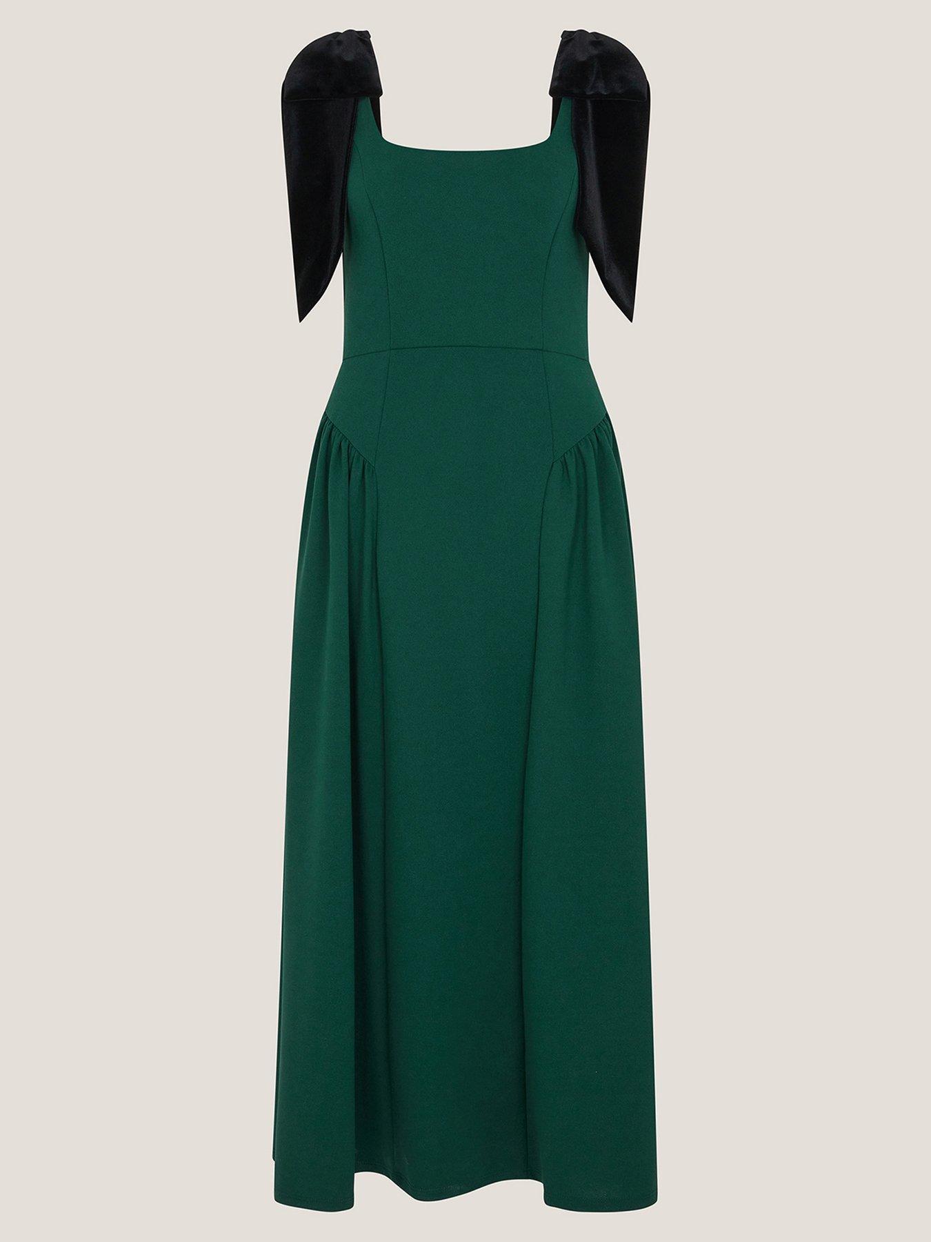 Image 5 of 5 of Monsoon Billi Bow Strap Jersey Dress - Green