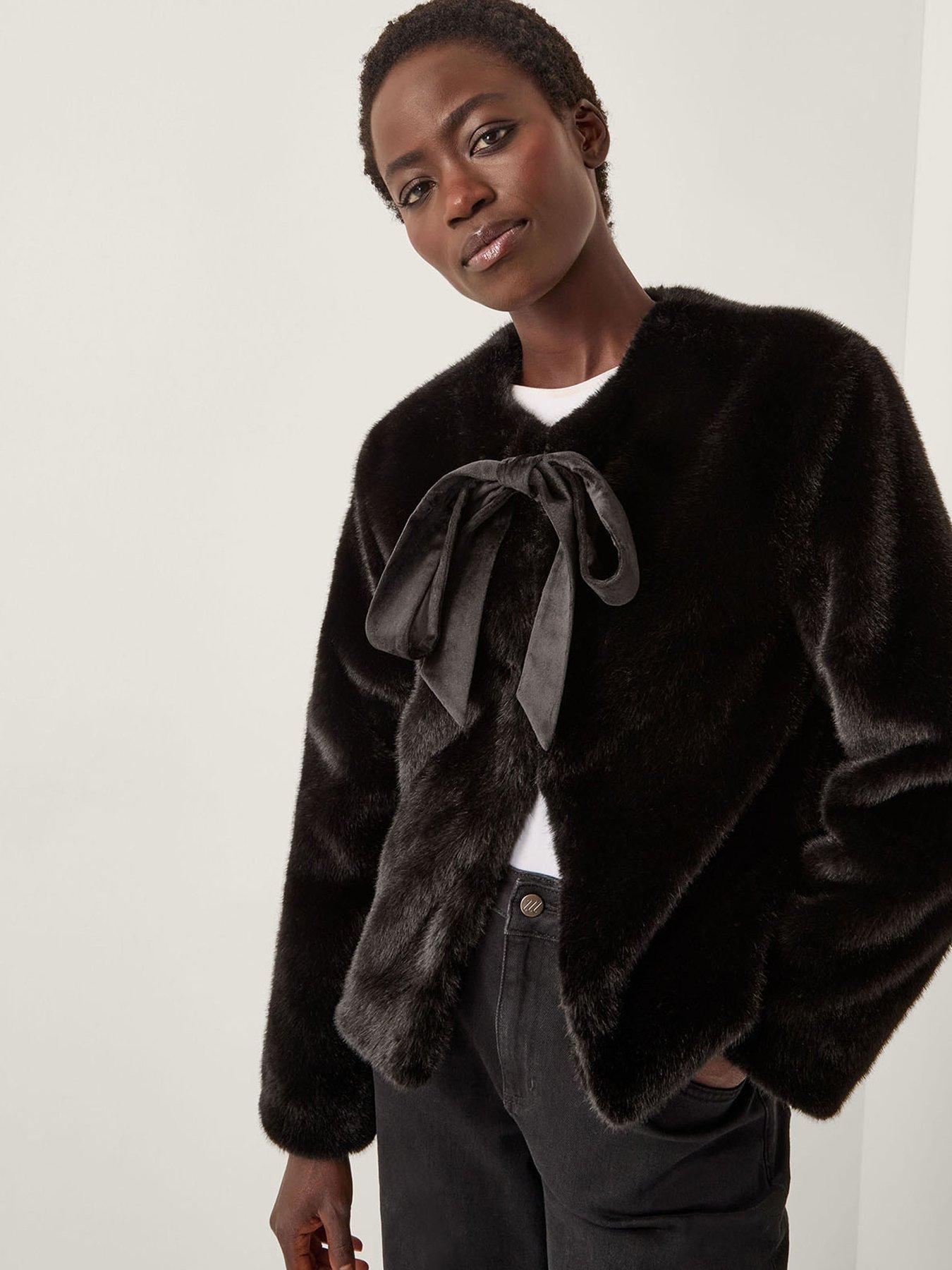  image of monsoon-farah-short-fur-jacket-black