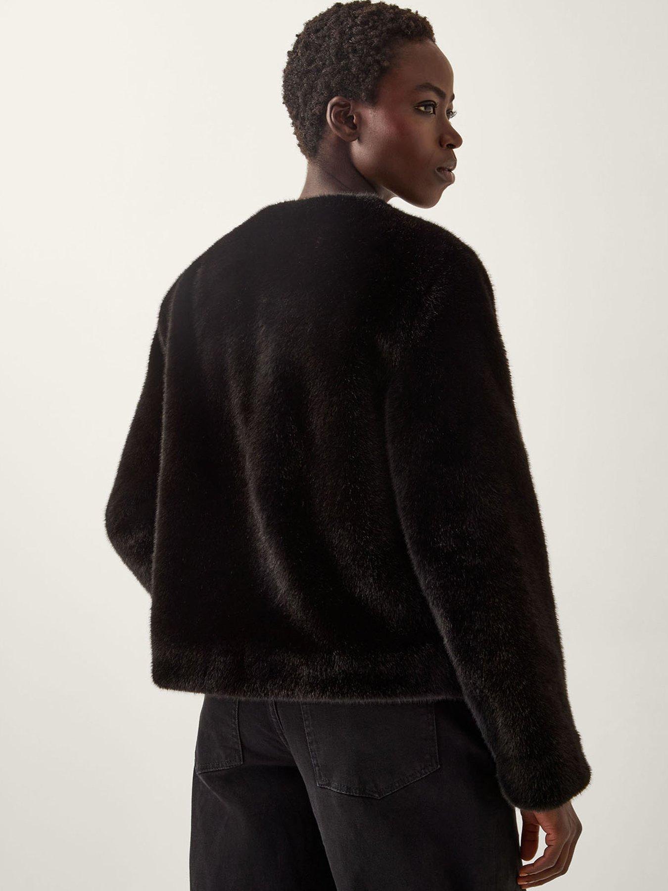  image of monsoon-farah-short-fur-jacket-black