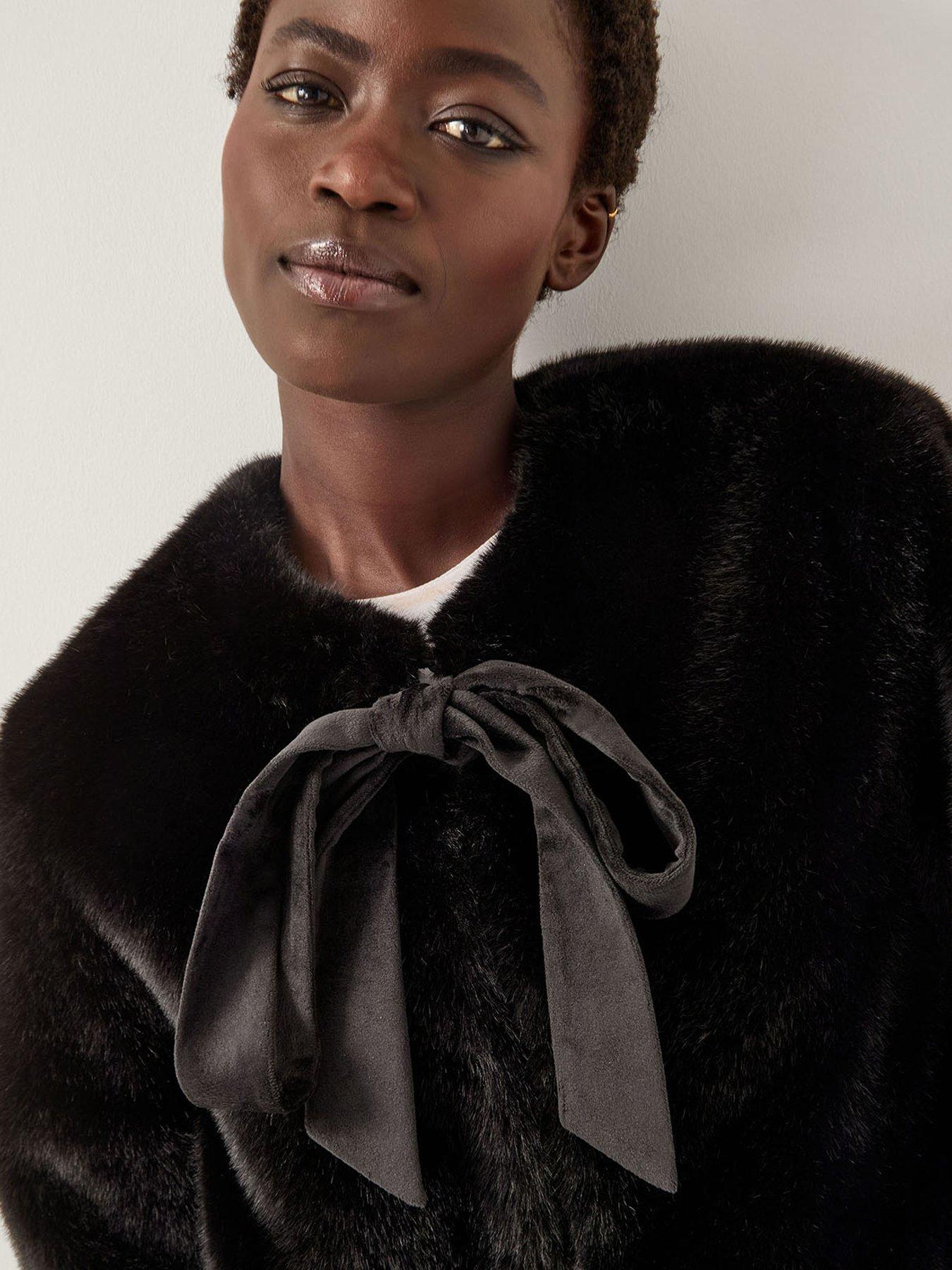  image of monsoon-farah-short-fur-jacket-black