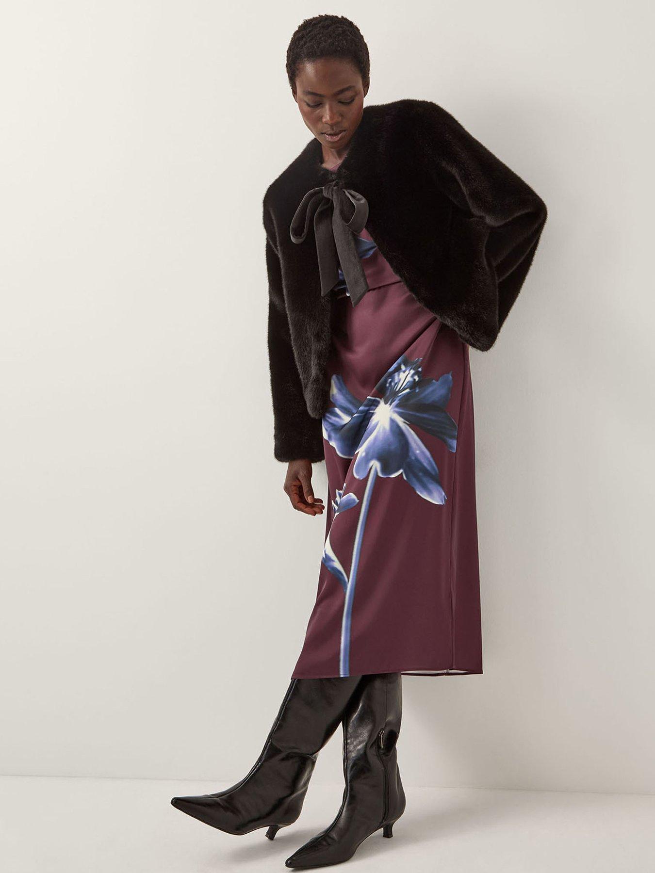  image of monsoon-farah-short-fur-jacket-black