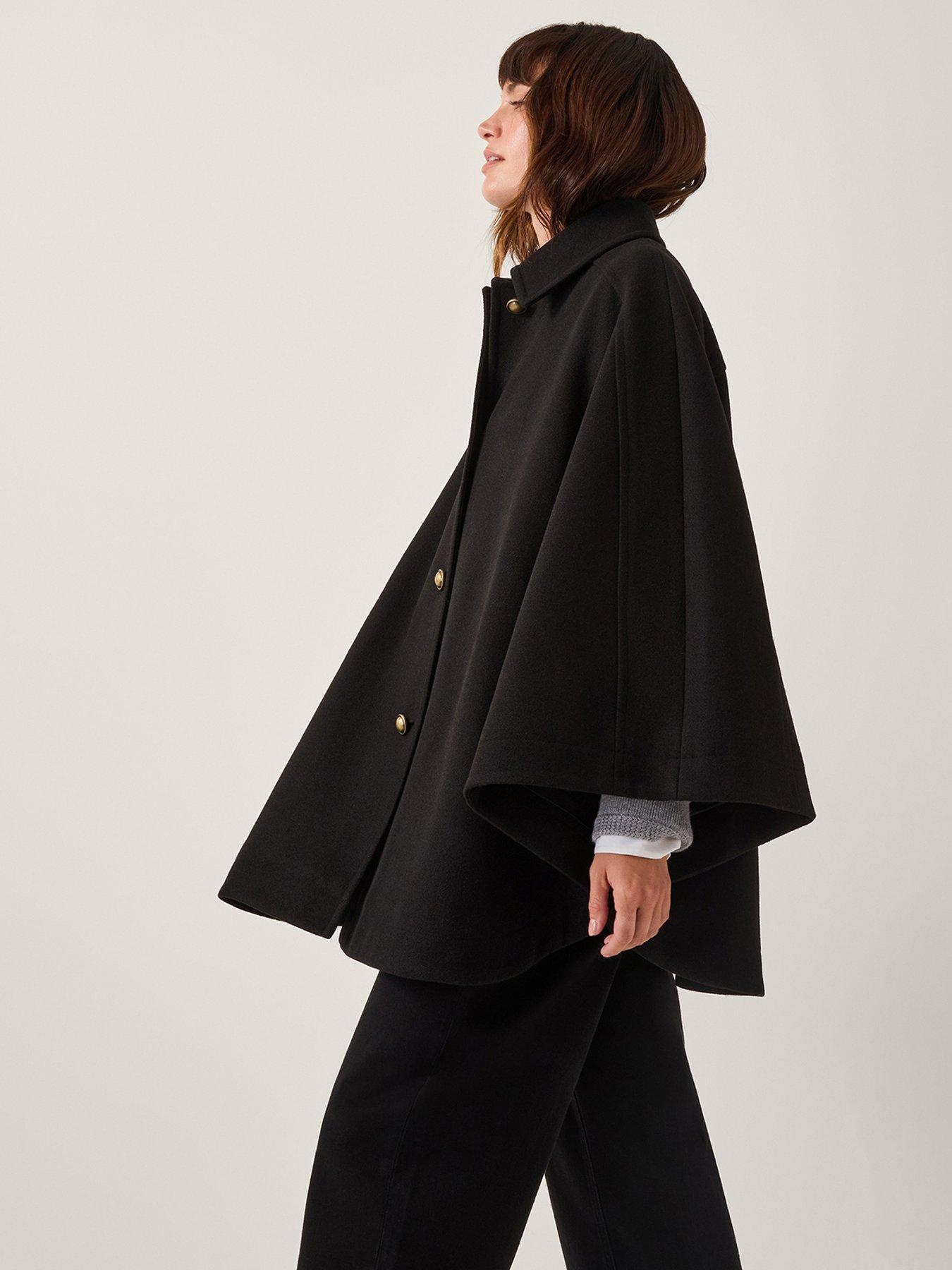 Image 4 of 5 of Monsoon Ciara Cape Coat - Black