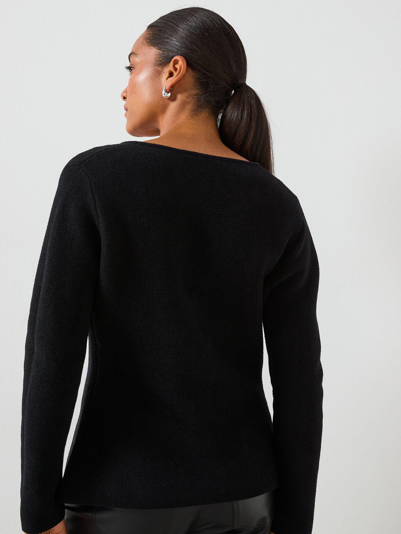 Image 2 of 6 of Mango Knitted Cardigan With Jewel Button - Black