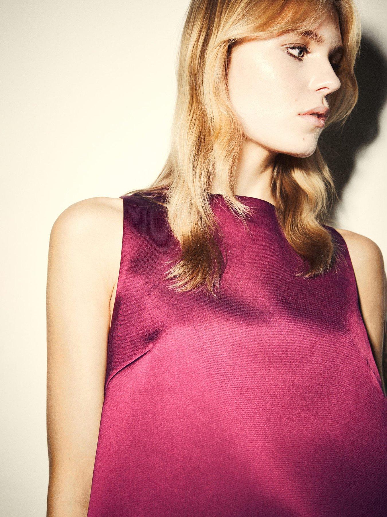  image of mango-satin-bow-detail-top-pink