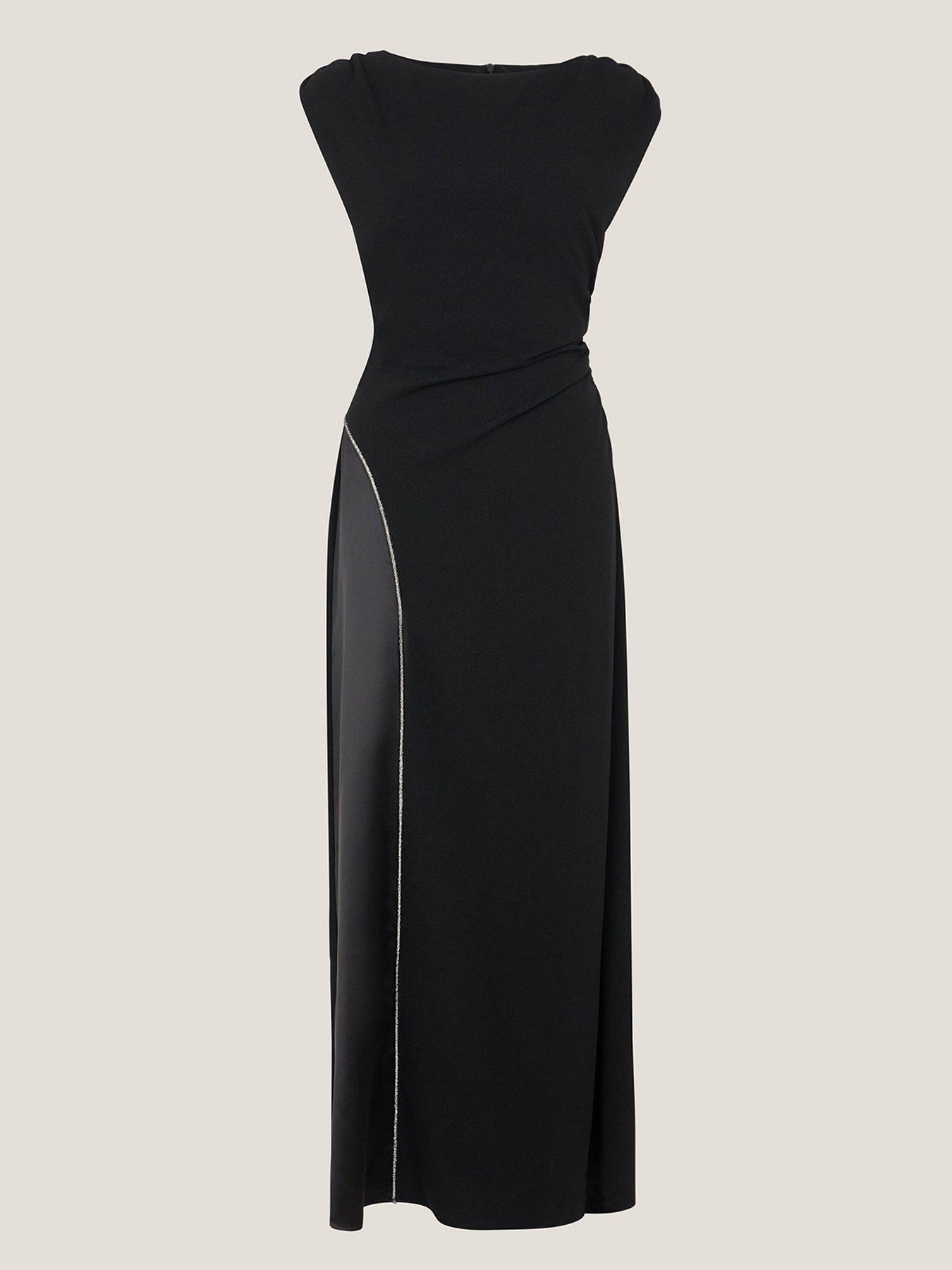  image of monsoon-tansy-trim-jersey-maxi-black
