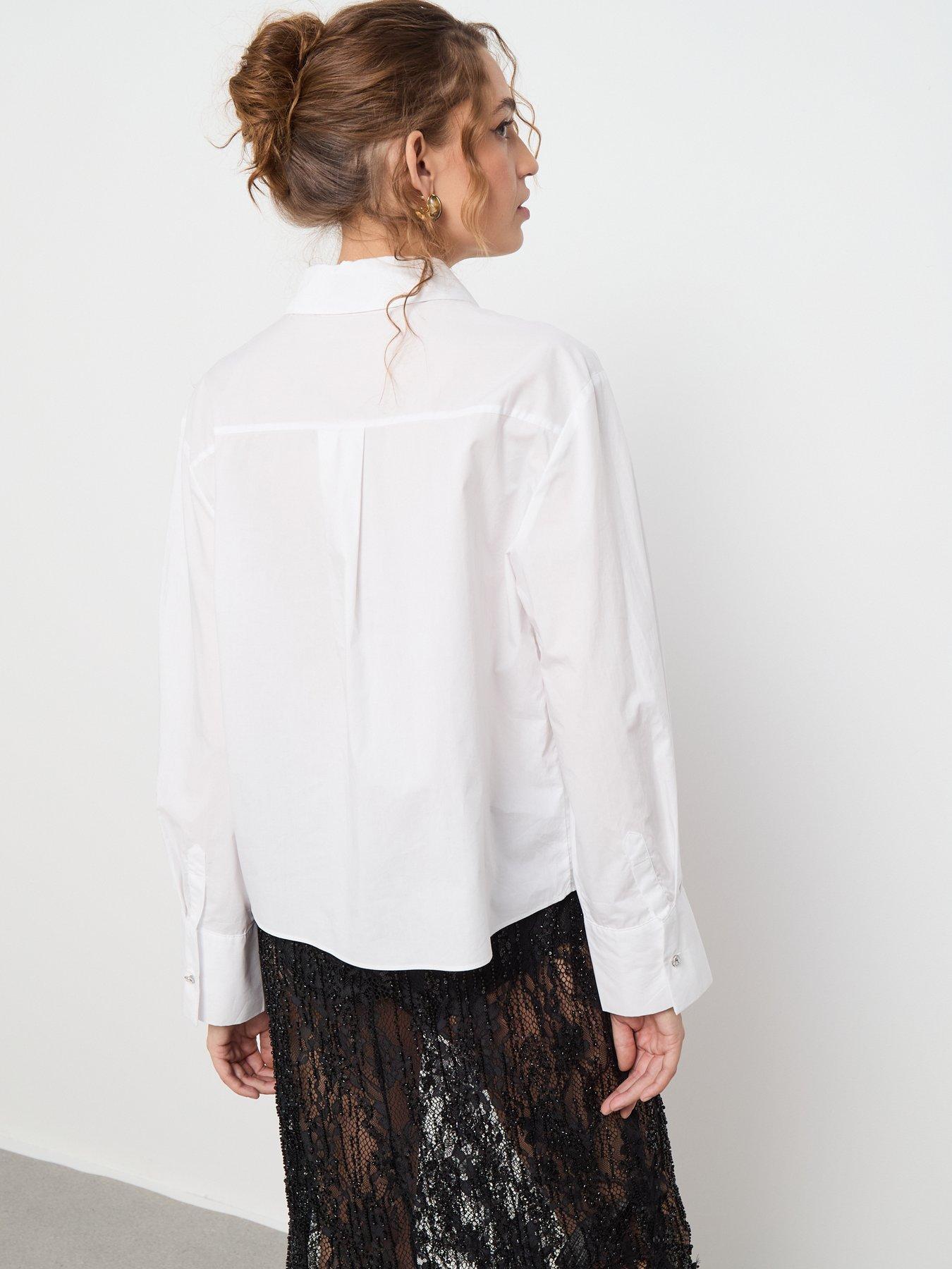 stillFront image of mango-crystal-detail-shirt-cream