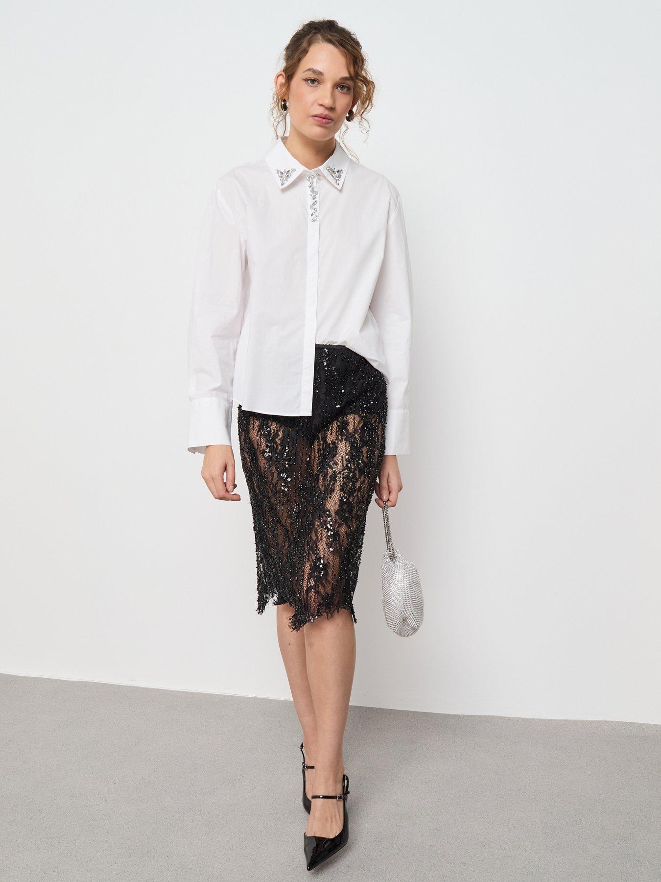  image of mango-crystal-detail-shirt-cream