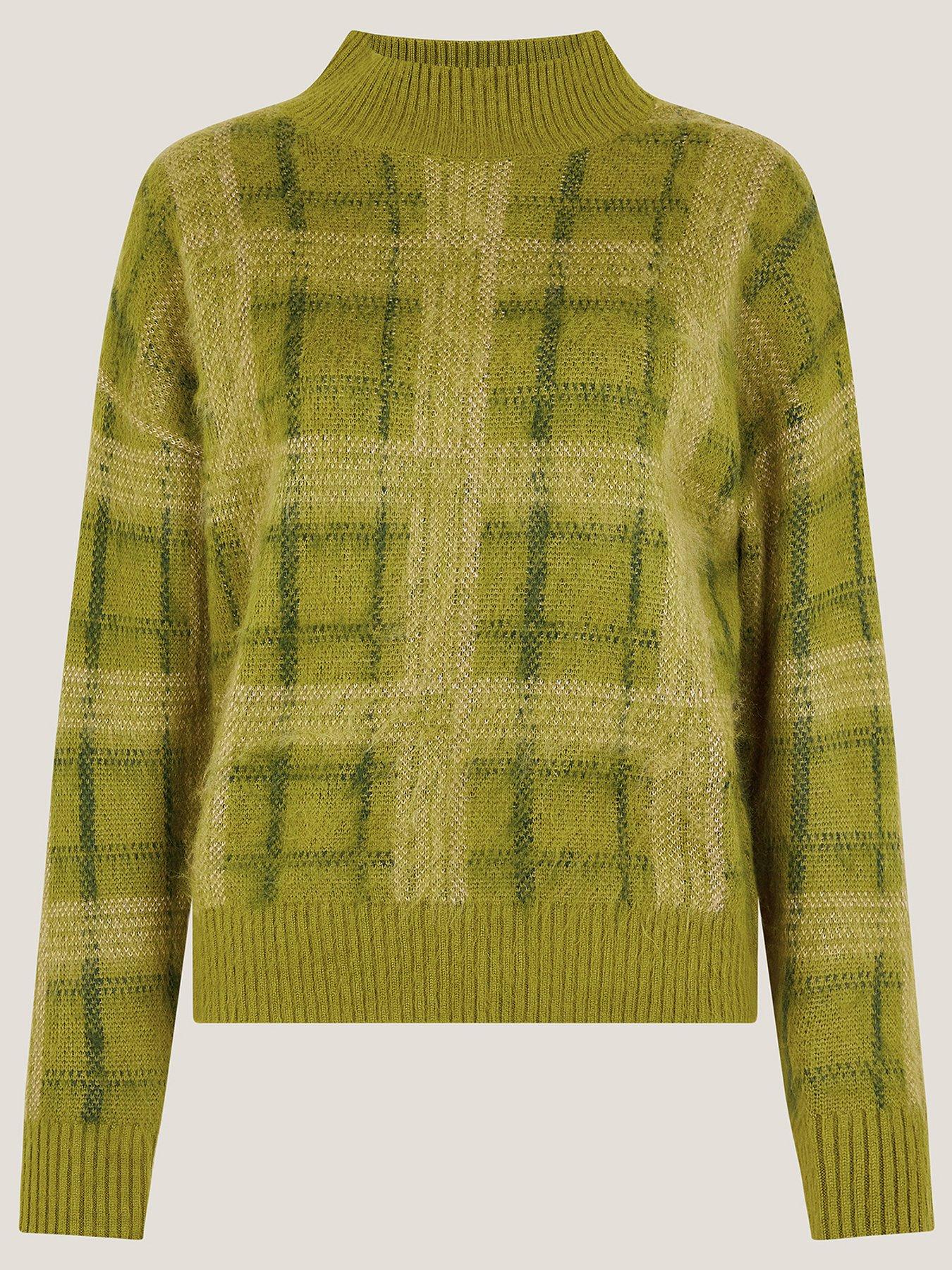  image of monsoon-cleo-check-jumper-green