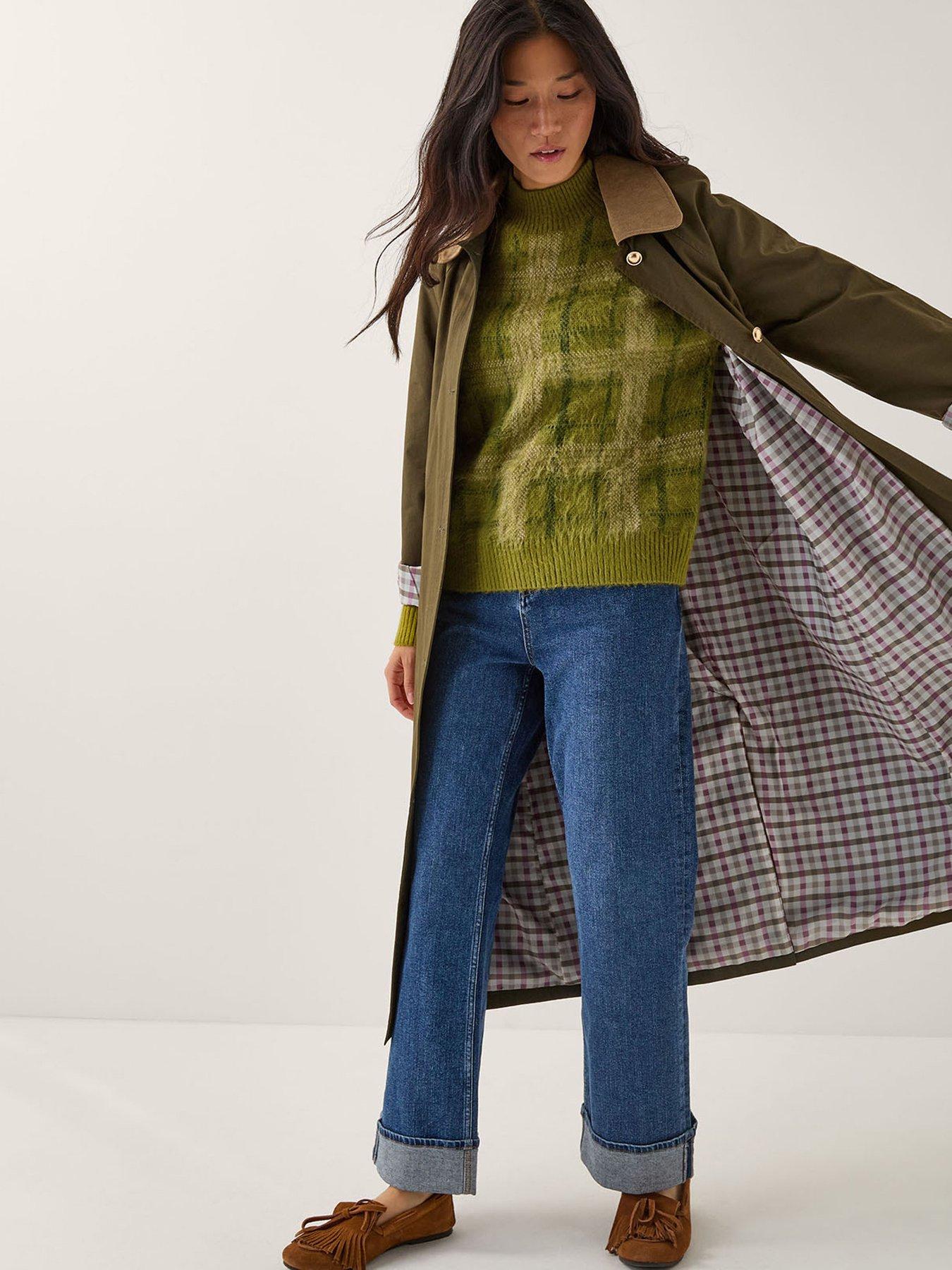  image of monsoon-cleo-check-jumper-green