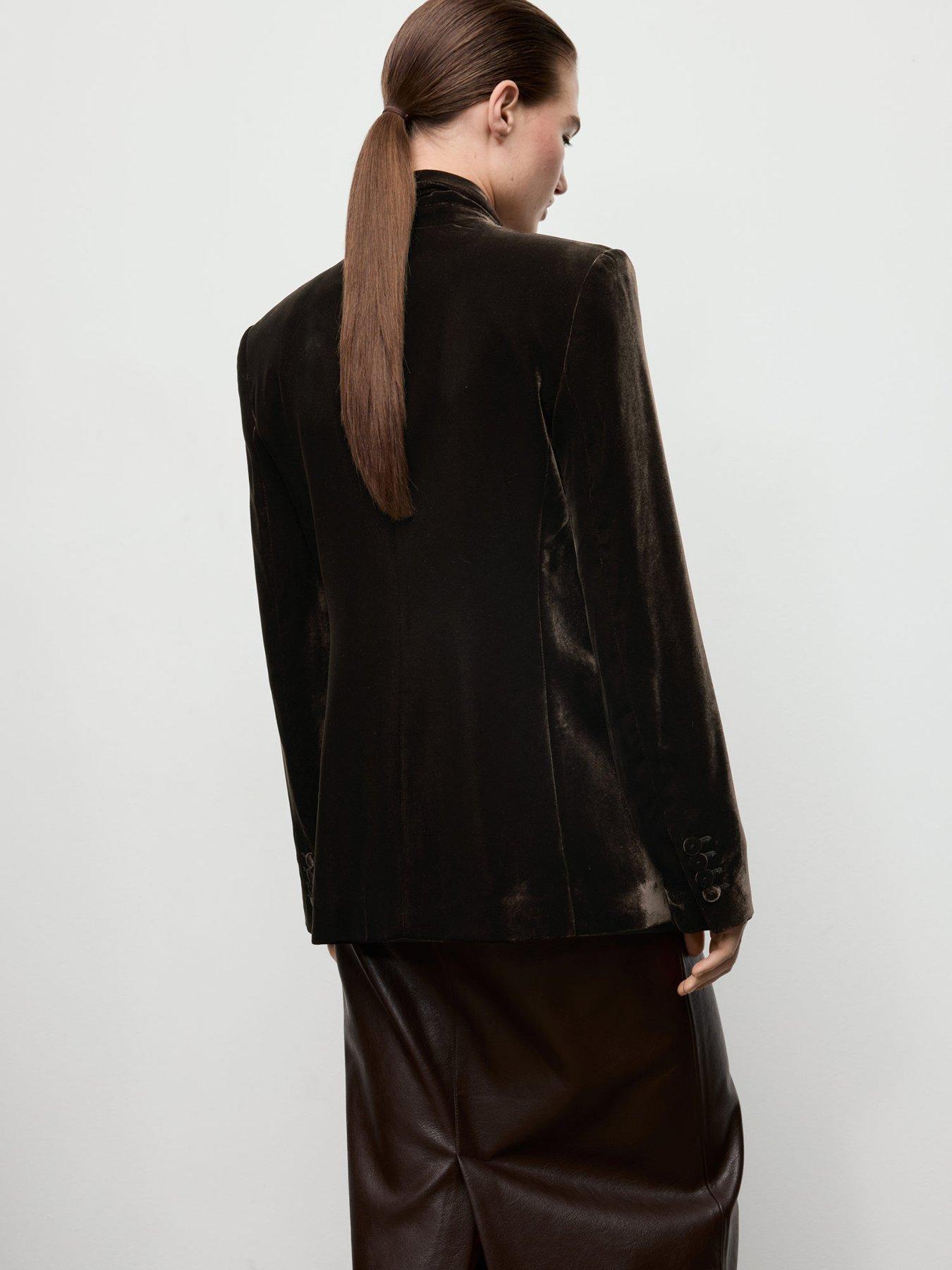 Image 2 of 3 of Mango Structured Velvet Blazer