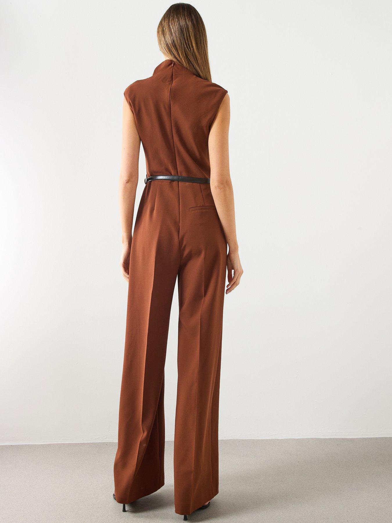 Image 2 of 6 of Mango Tailored Jumpsuit - Rust