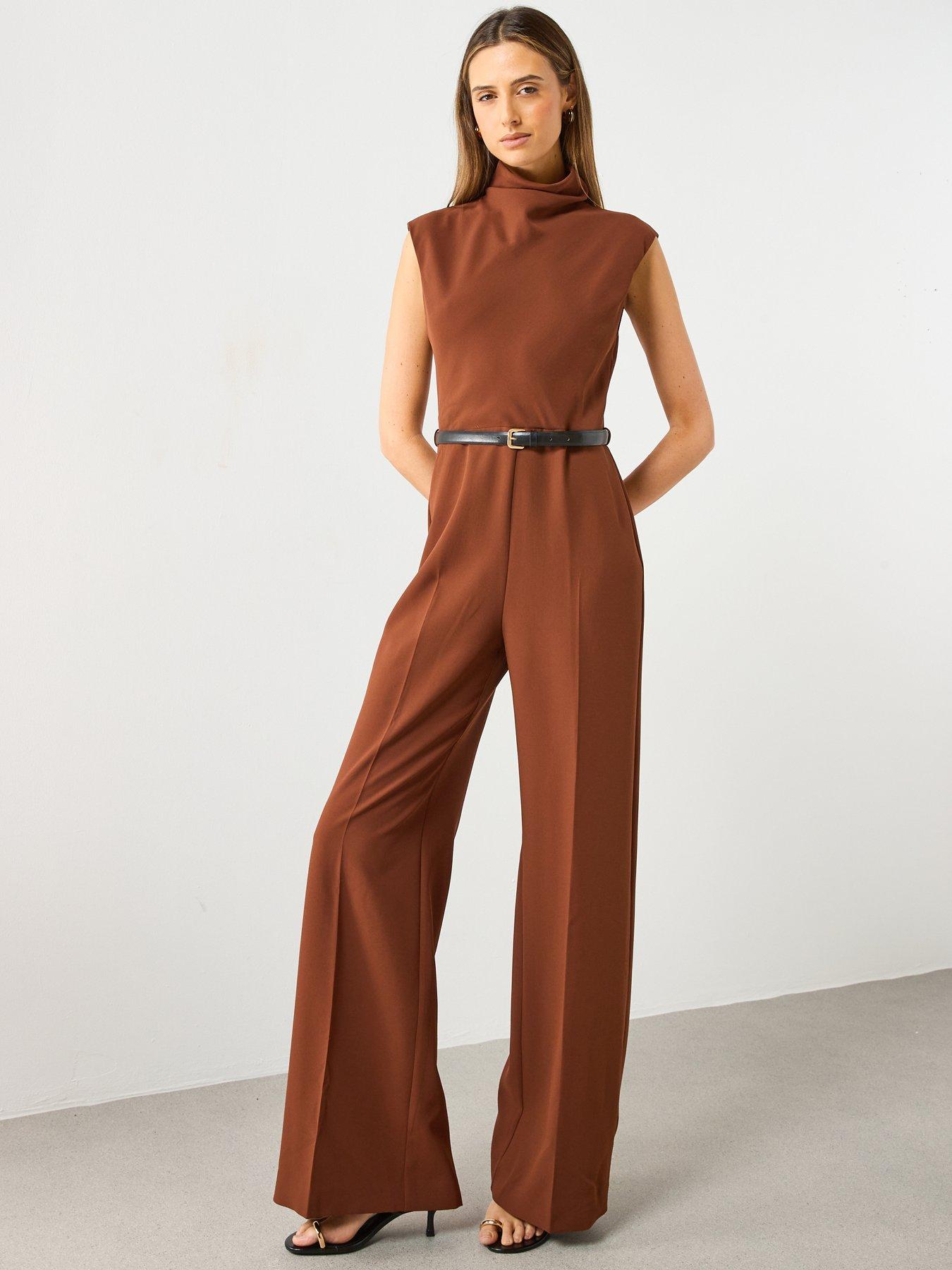 Image 3 of 6 of Mango Tailored Jumpsuit - Rust