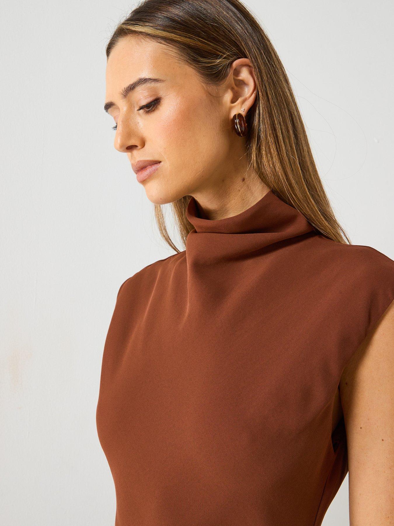 Image 4 of 6 of Mango Tailored Jumpsuit - Rust