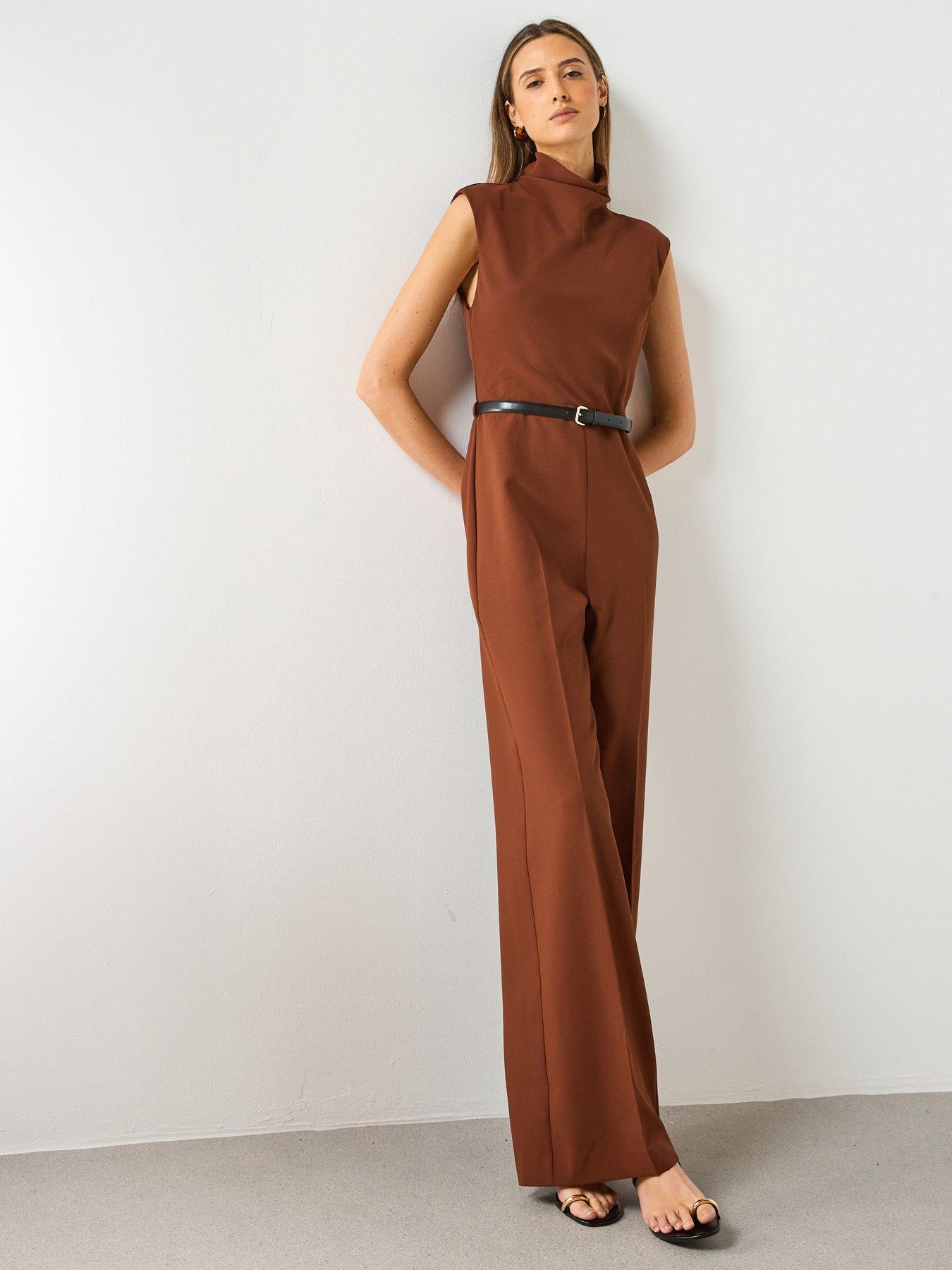 Image 6 of 6 of Mango Tailored Jumpsuit - Rust
