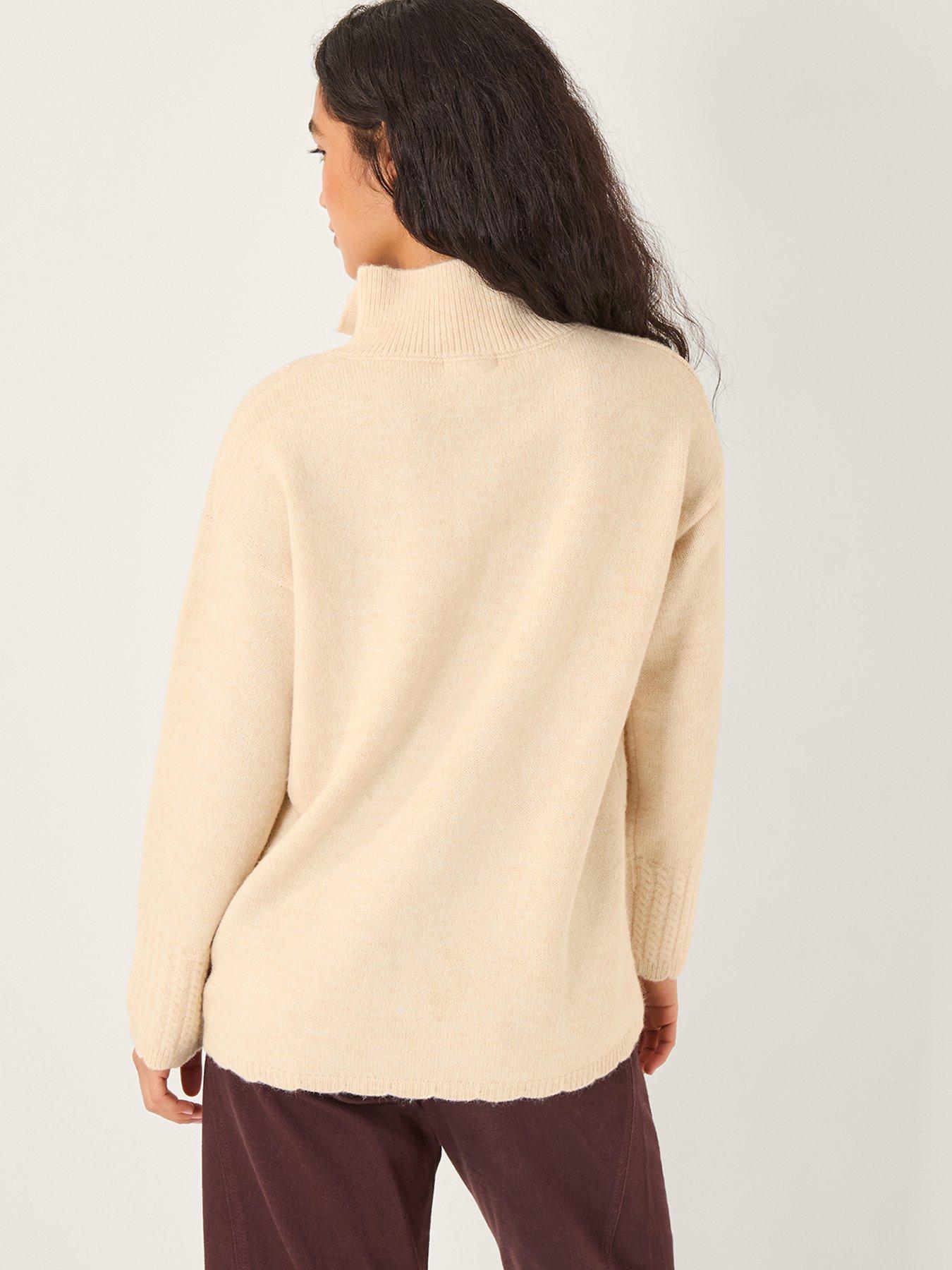 Image 2 of 5 of Monsoon Embroided Cable Jumper - White