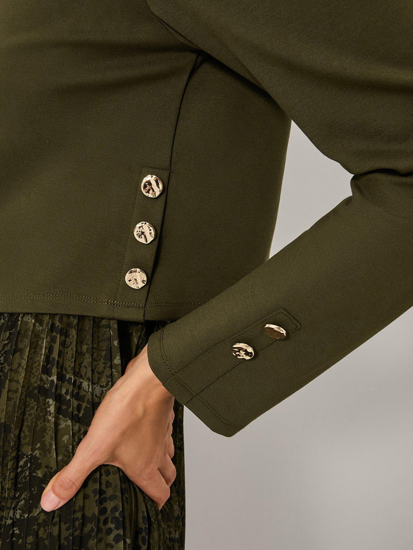 Image 5 of 5 of Monsoon Synthia Pleat Dress - Green