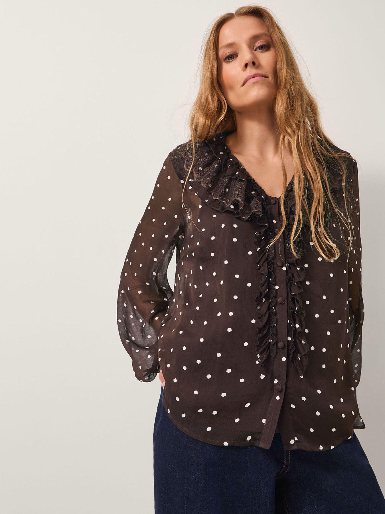 Monsoon Mackie Spot Top - Brown