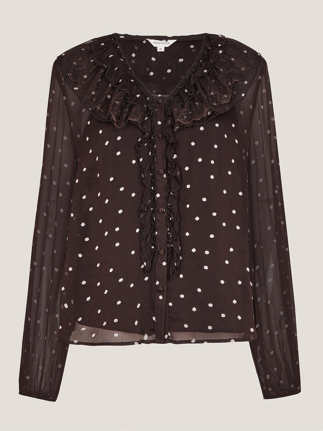  image of monsoon-mackie-spot-top-brown